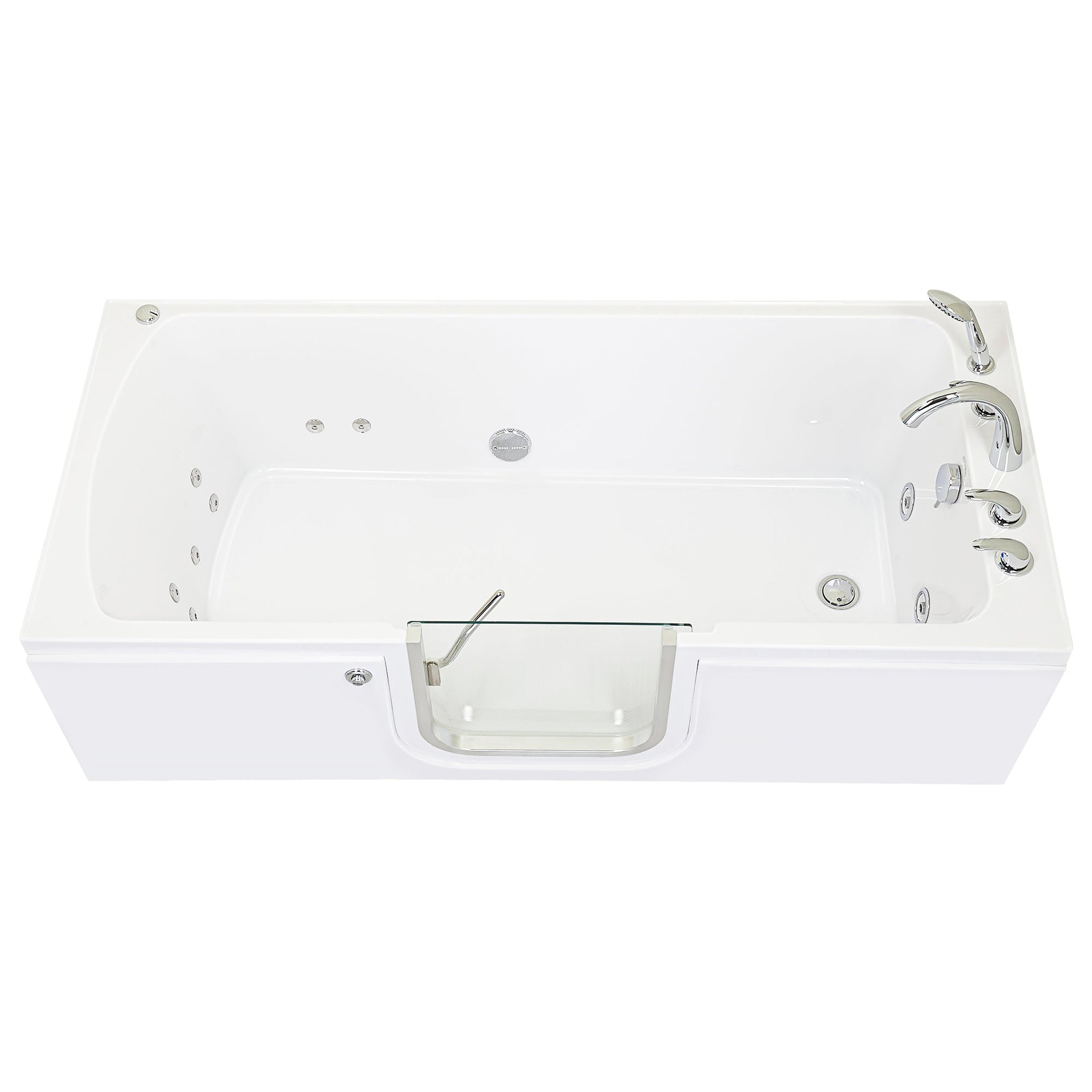 Ella's Bubbles, Ella's Bubbles Laydown 32" x 72" White Acrylic Hydro Jet Massage Walk-In Bathtub With 5-Piece Fast Fill Faucet and Right Inward Swing Door