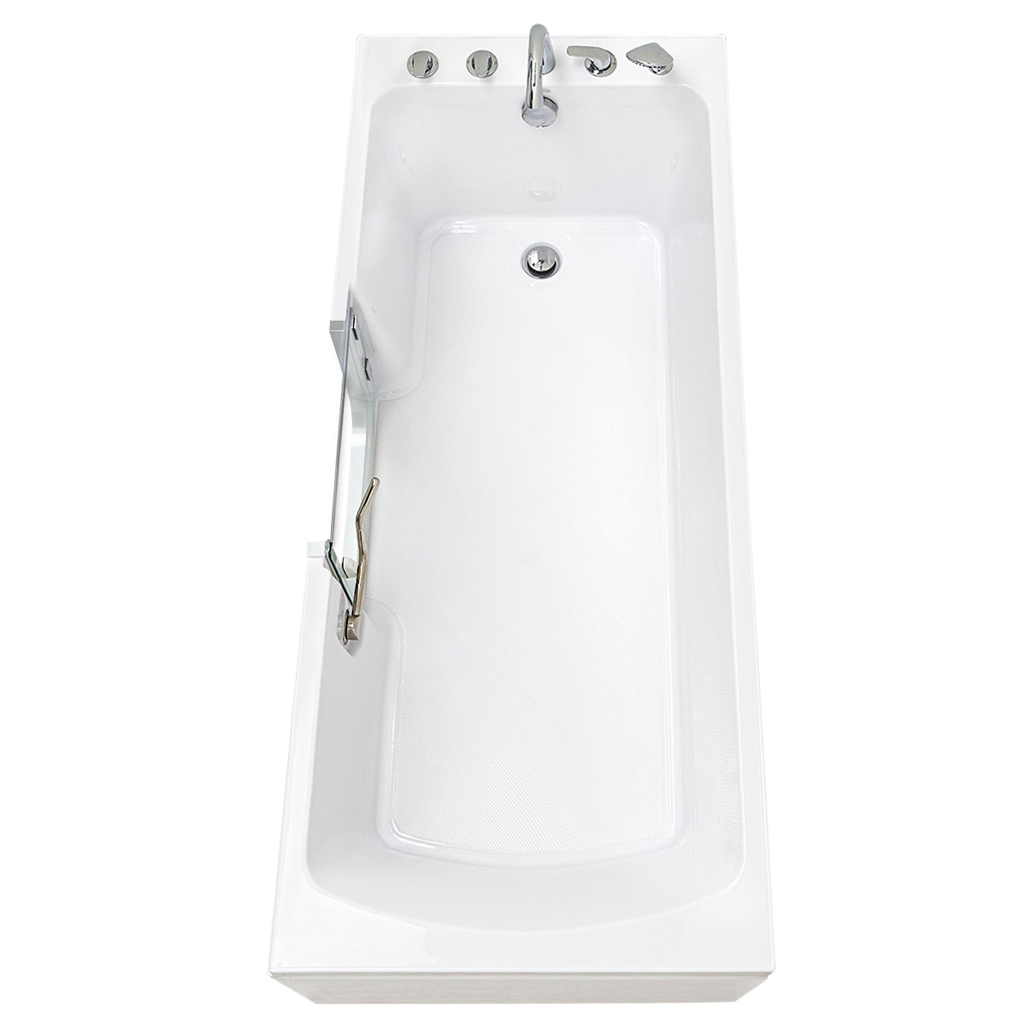 Ella's Bubbles, Ella's Bubbles Laydown 32" x 72" White Acrylic Soaking Walk-In Bathtub With Left Inward Swing Door and 5-Piece Fast Fill Faucet