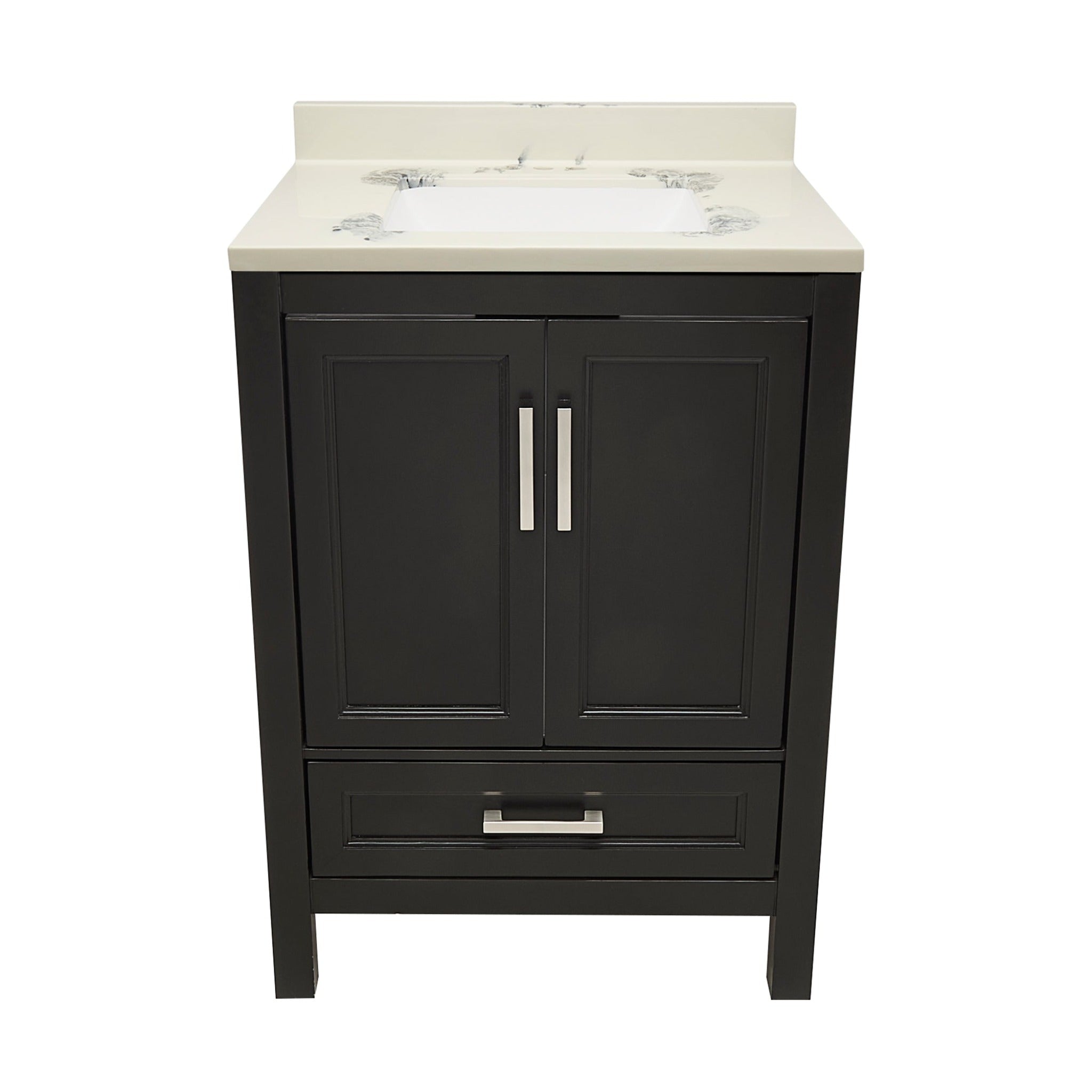 Ella's Bubbles, Ella's Bubbles Nevado 25" Espresso Bathroom Vanity With Carrara White Cultured Marble Top With Backsplash and Sink