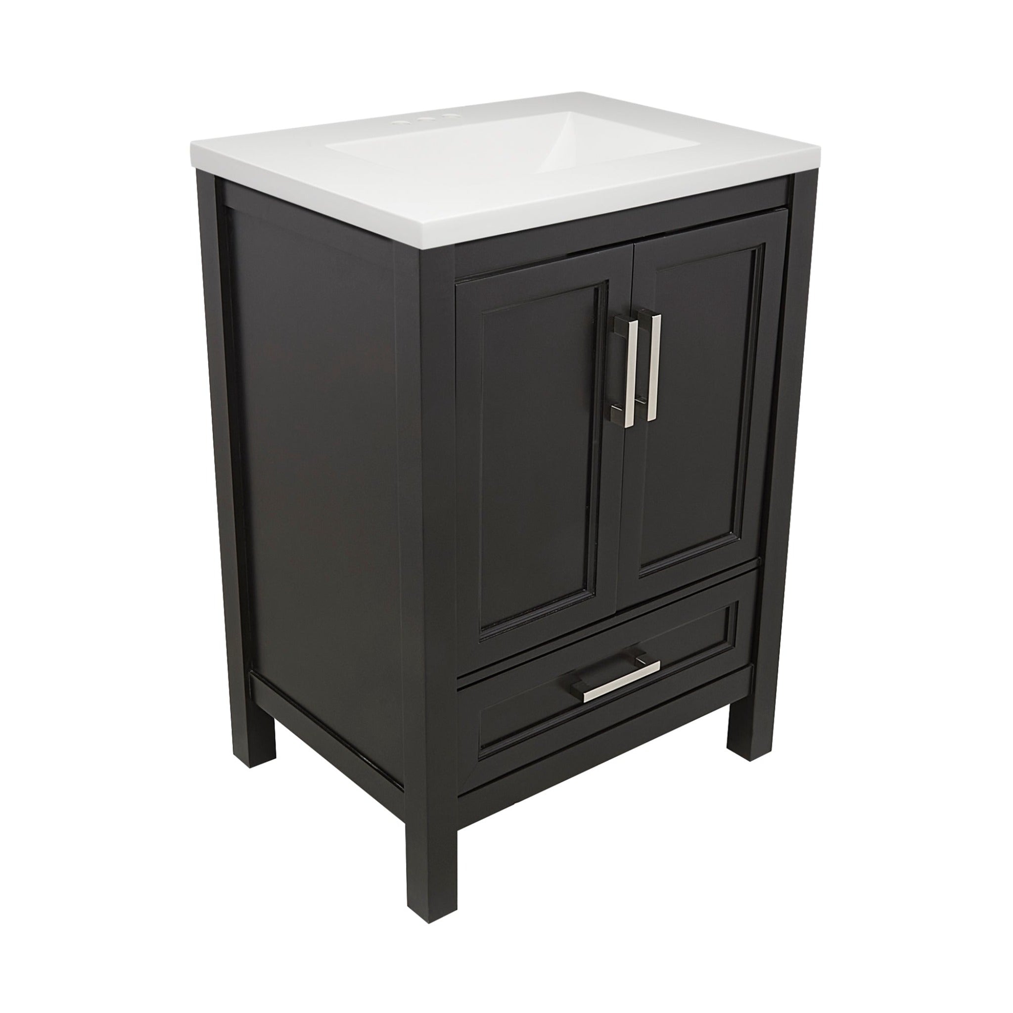 Ella's Bubbles, Ella's Bubbles Nevado 25" Espresso Bathroom Vanity With White Cultured Marble Top and Sink