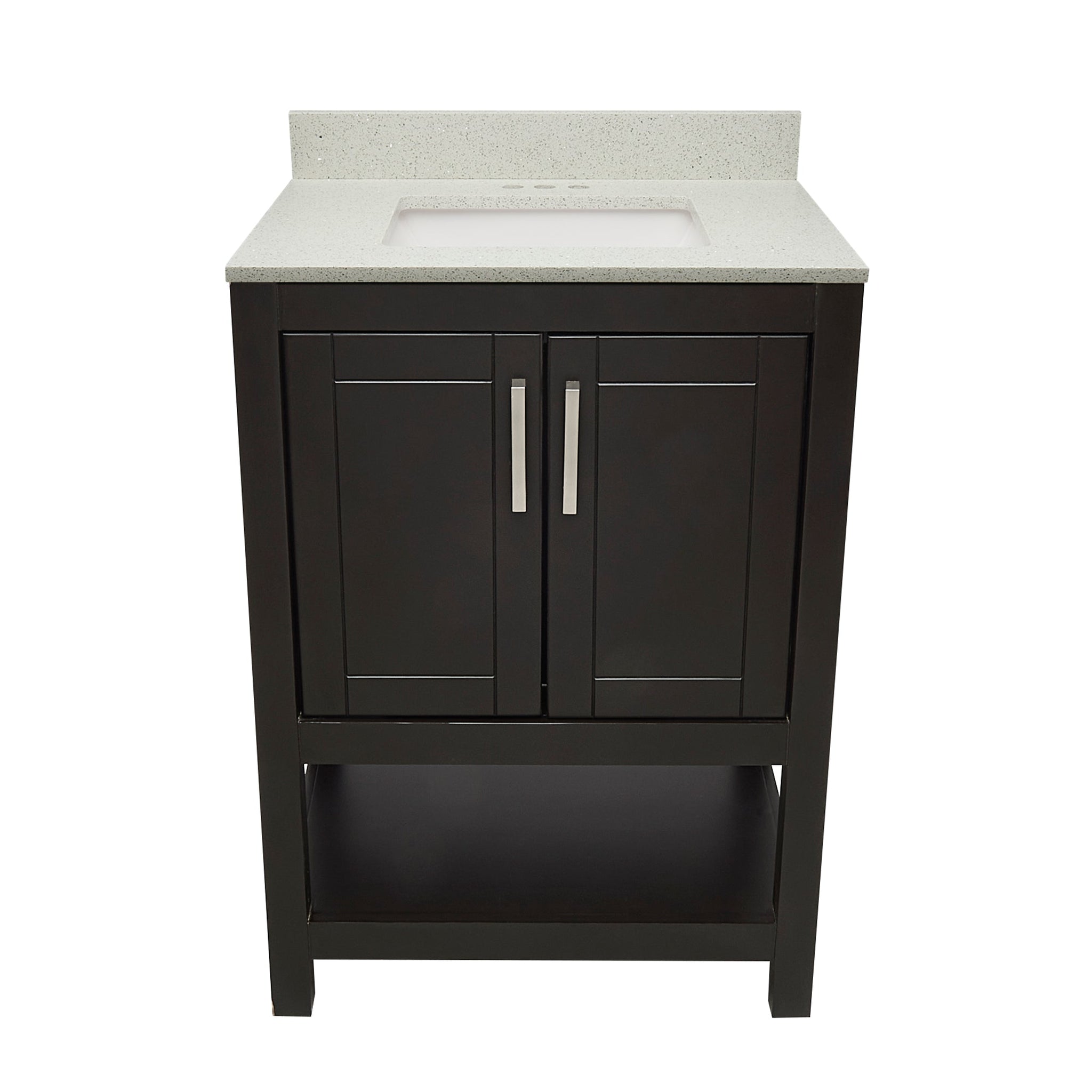 Ella's Bubbles, Ella's Bubbles Taos 25" Espresso Bathroom Vanity With Galaxy White Quartz Stone Top With Backsplash and Sink