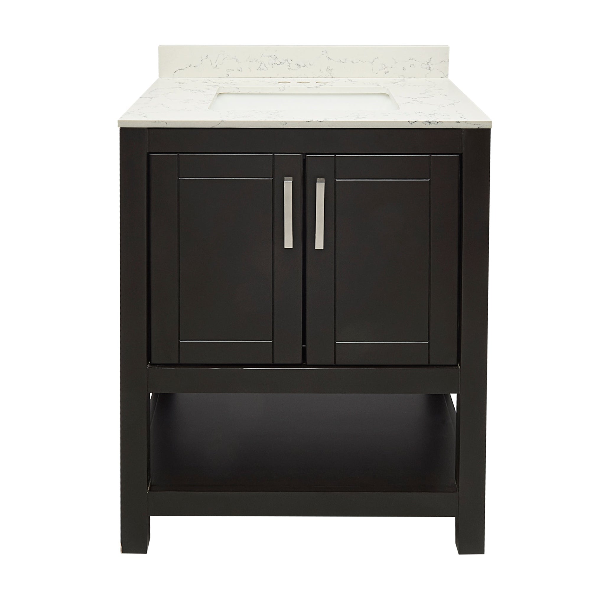 Ella's Bubbles, Ella's Bubbles Taos 25" Espresso Bathroom Vanity With Lyra White Quartz Stone Top With Backsplash and Sink