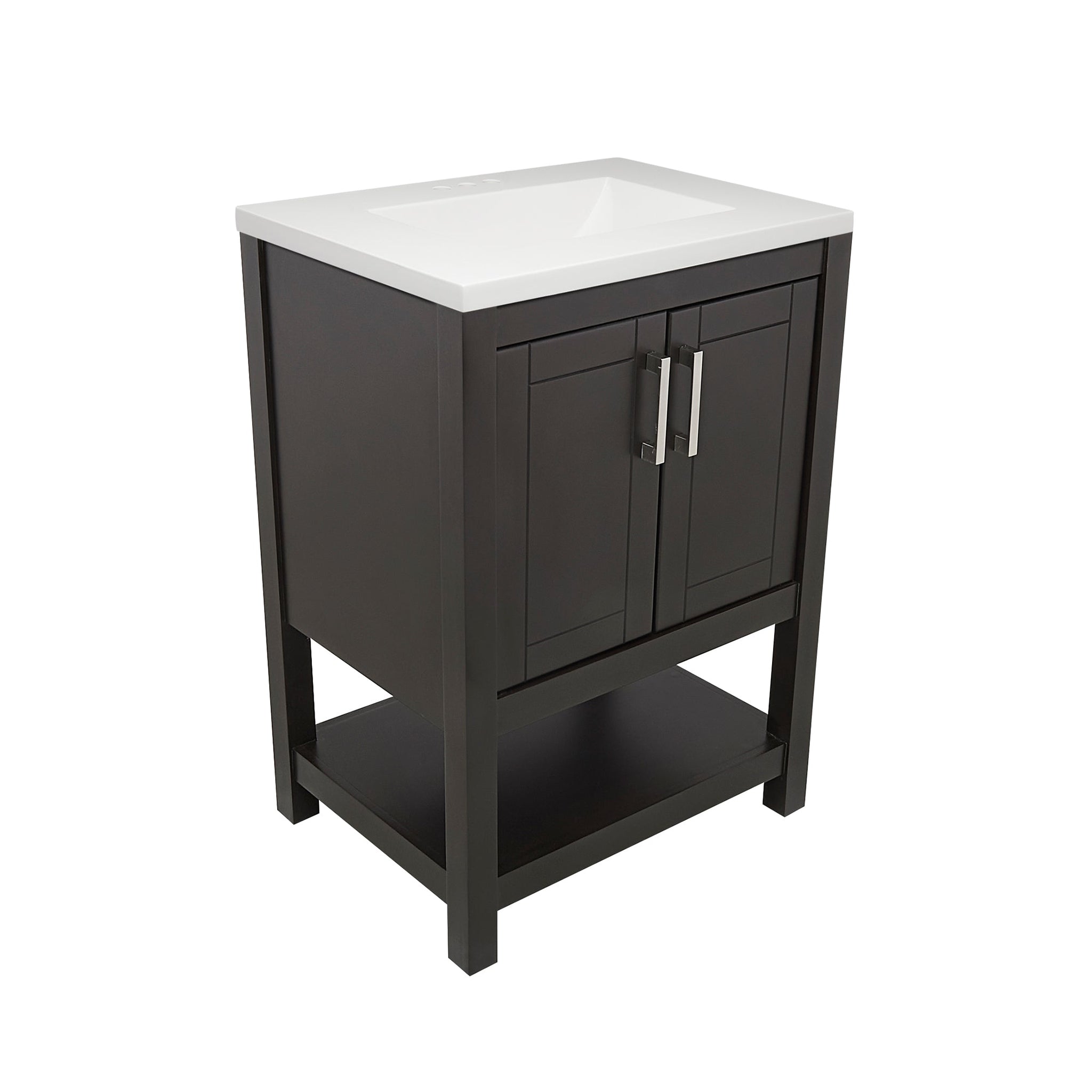 Ella's Bubbles, Ella's Bubbles Taos 25" Espresso Bathroom Vanity With White Cultured Marble Top and Sink