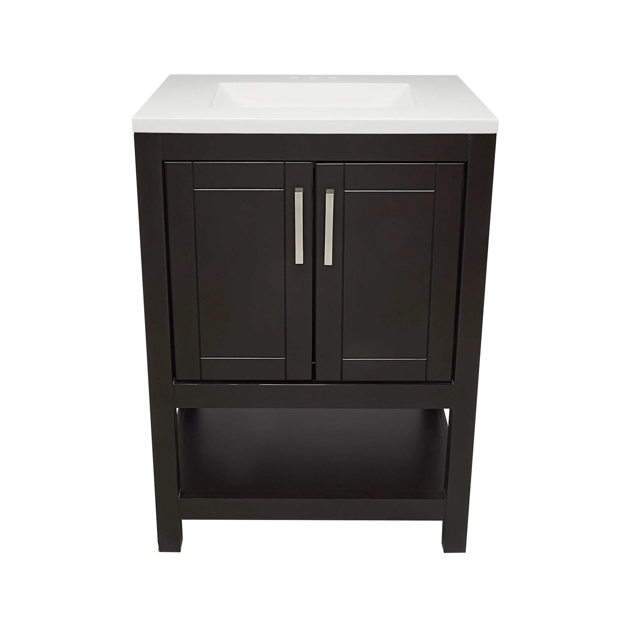 Ella's Bubbles, Ella's Bubbles Taos 25" Espresso Bathroom Vanity With White Cultured Marble Top and Sink