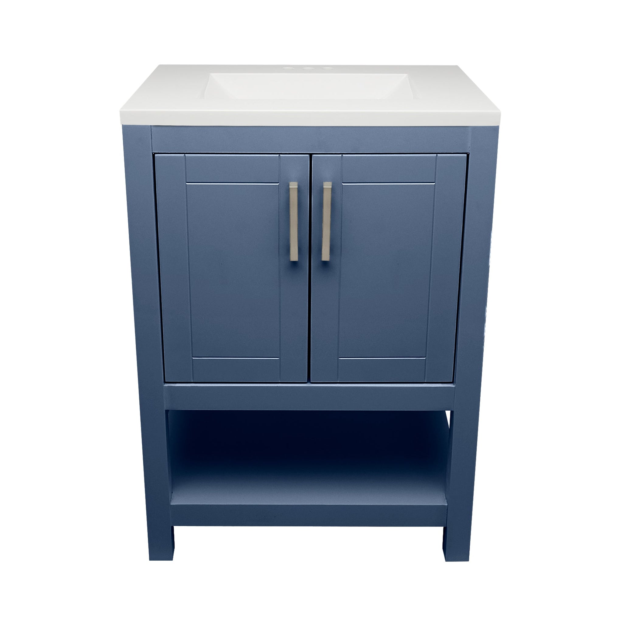 Ella's Bubbles, Ella's Bubbles Taos 25" Navy Blue Bathroom Vanity With White Cultured Marble Top and Sink