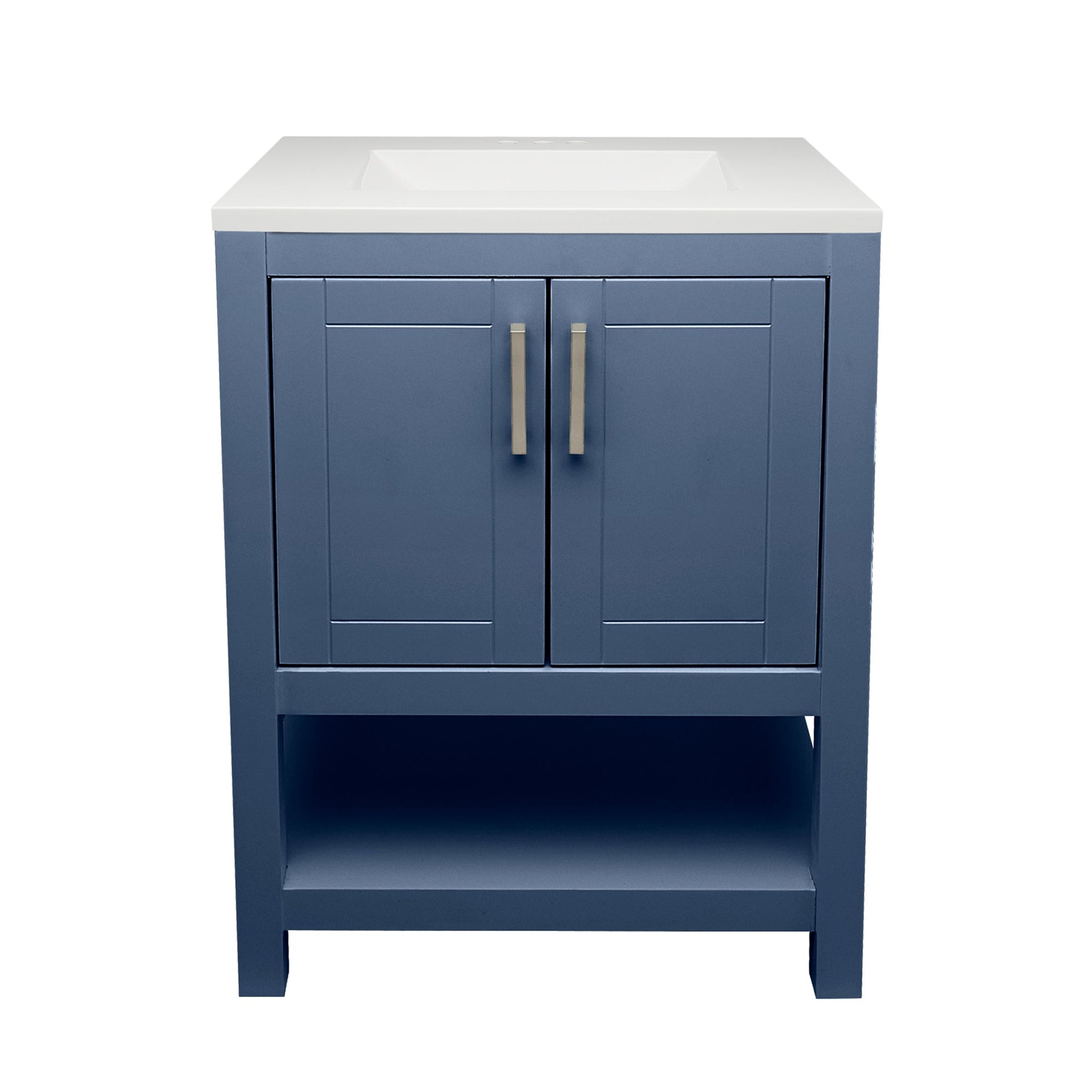 Ella's Bubbles, Ella's Bubbles Taos 25" Navy Blue Bathroom Vanity With White Cultured Marble Top and Sink