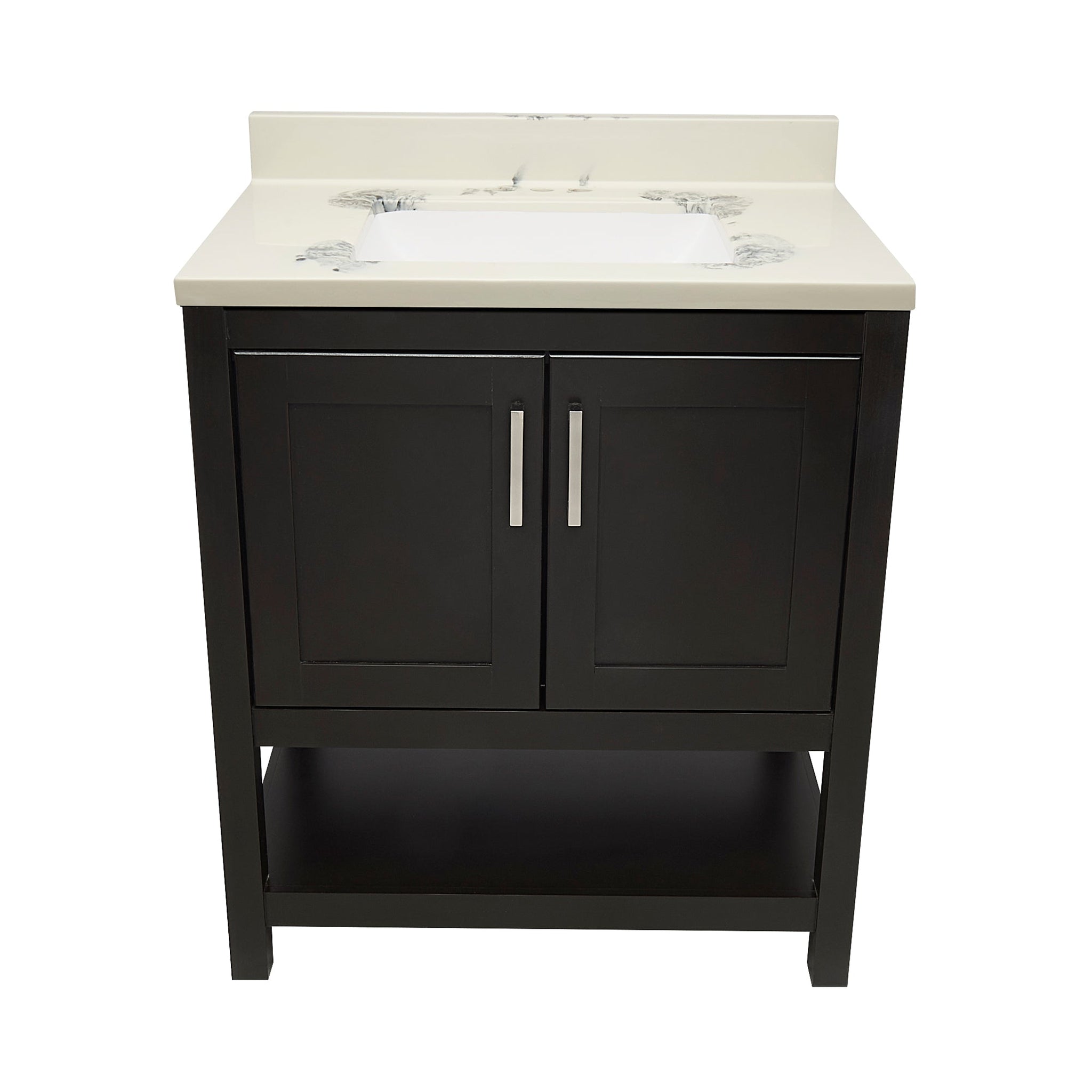 Ella's Bubbles, Ella's Bubbles Taos 31" Espresso Bathroom Vanity With Carrara White Cultured Marble Top With Backsplash and Sink