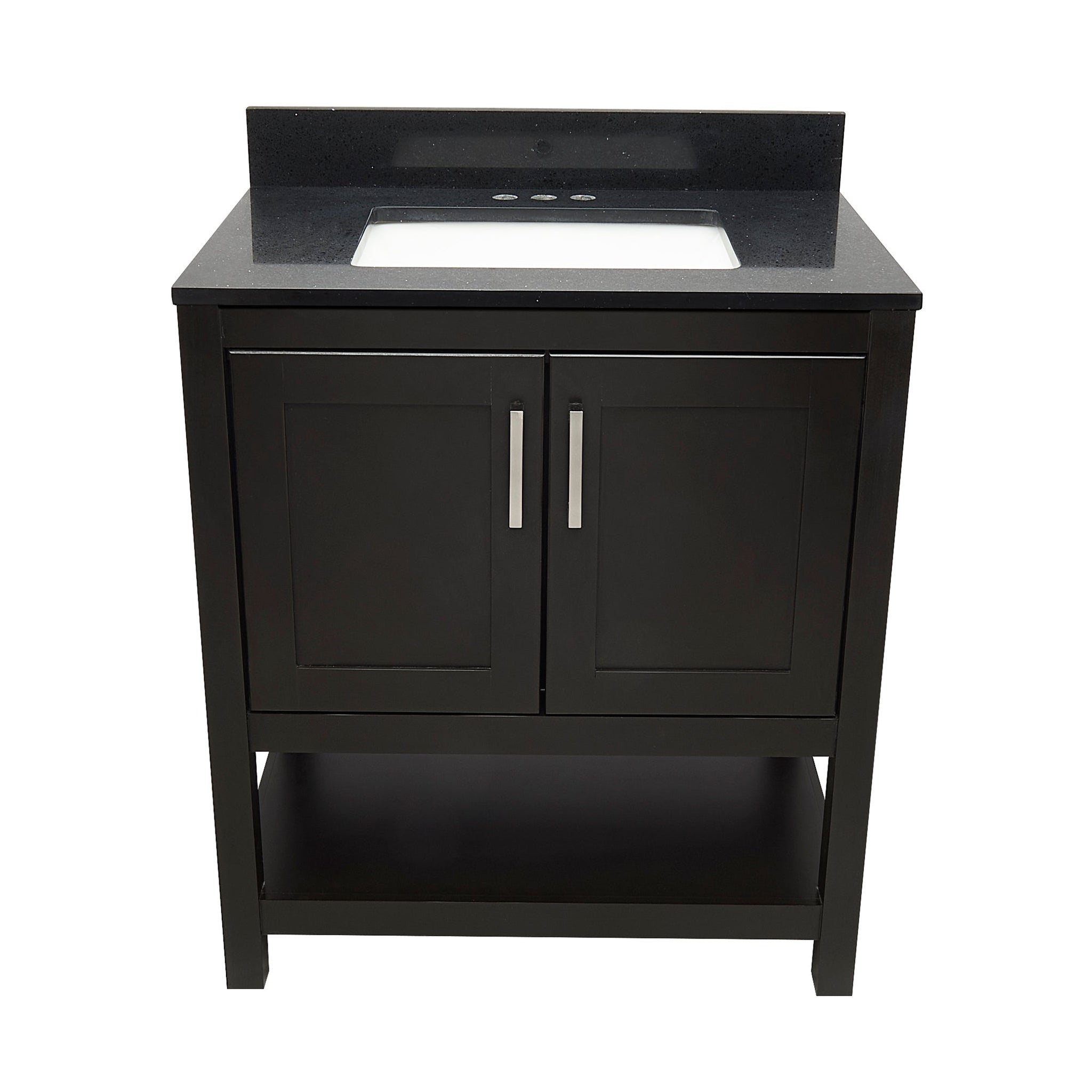 Ella's Bubbles, Ella's Bubbles Taos 31" Espresso Bathroom Vanity With Galaxy Black Quartz Stone Top With Backsplash and Sink