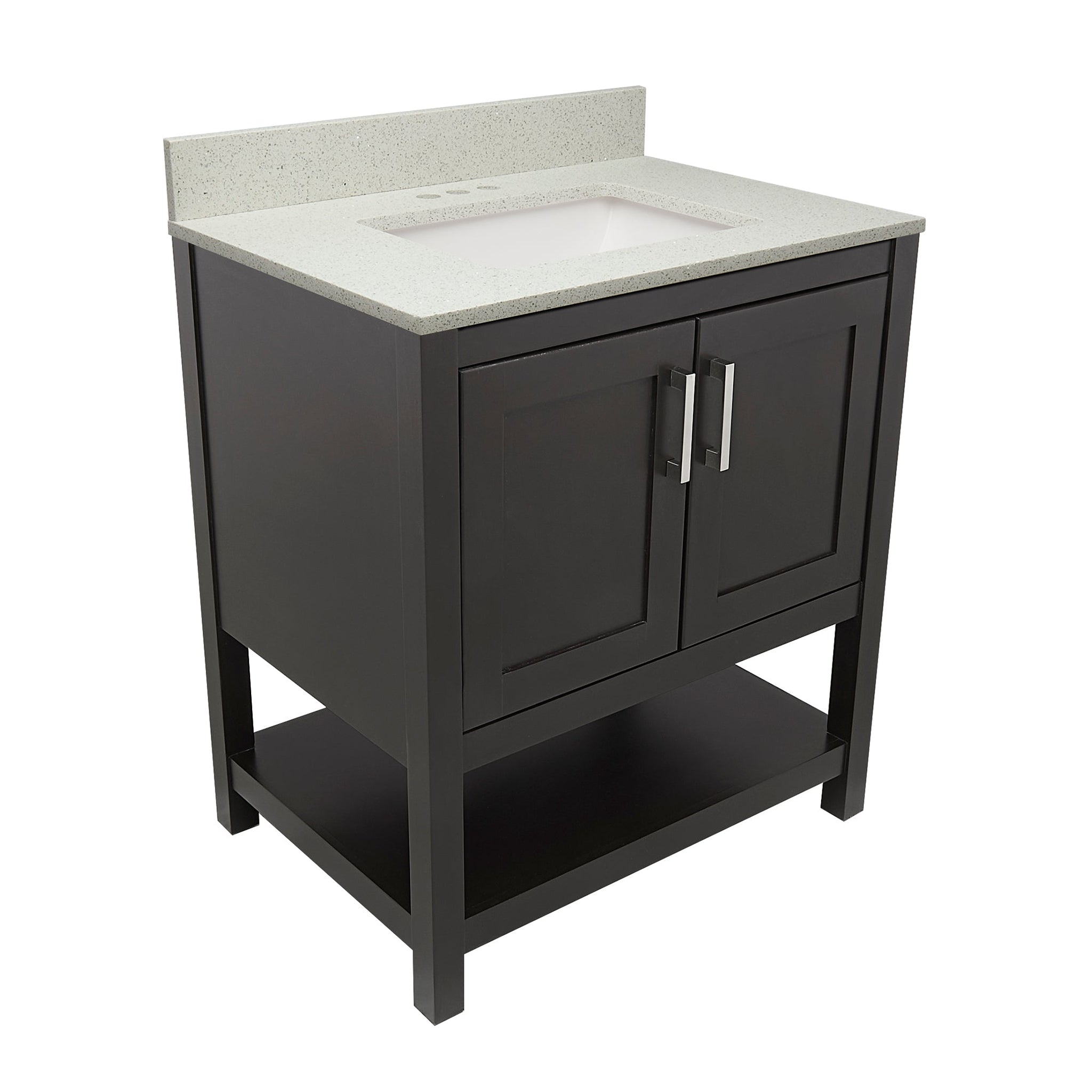 Ella's Bubbles, Ella's Bubbles Taos 31" Espresso Bathroom Vanity With Galaxy White Quartz Stone Top With Backsplash and Sink