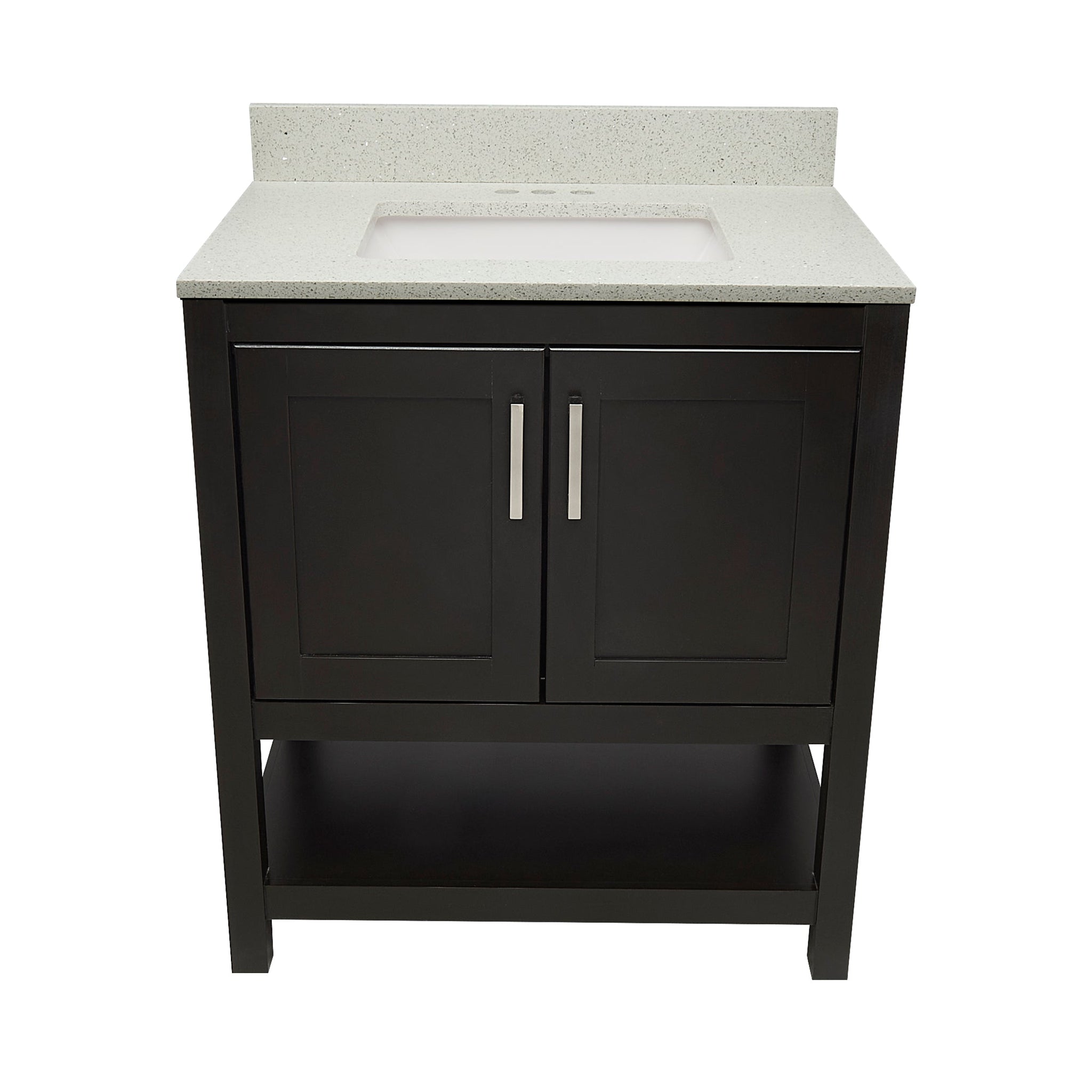 Ella's Bubbles, Ella's Bubbles Taos 31" Espresso Bathroom Vanity With Galaxy White Quartz Stone Top With Backsplash and Sink