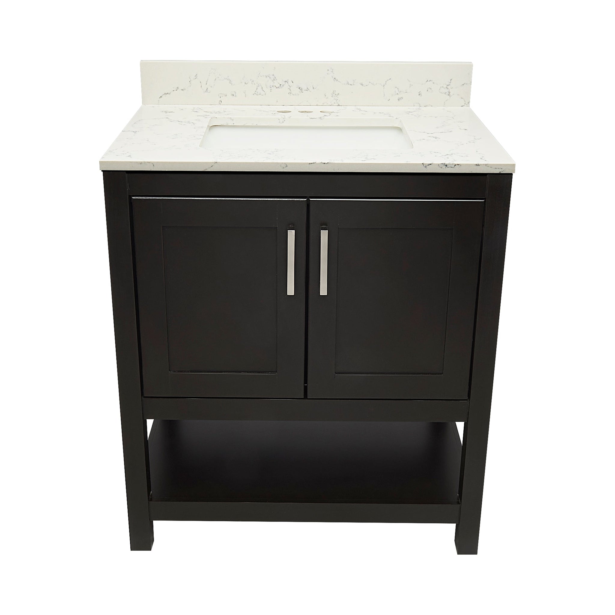 Ella's Bubbles, Ella's Bubbles Taos 31" Espresso Bathroom Vanity With Lyra White Quartz Stone Top With Backsplash and Sink