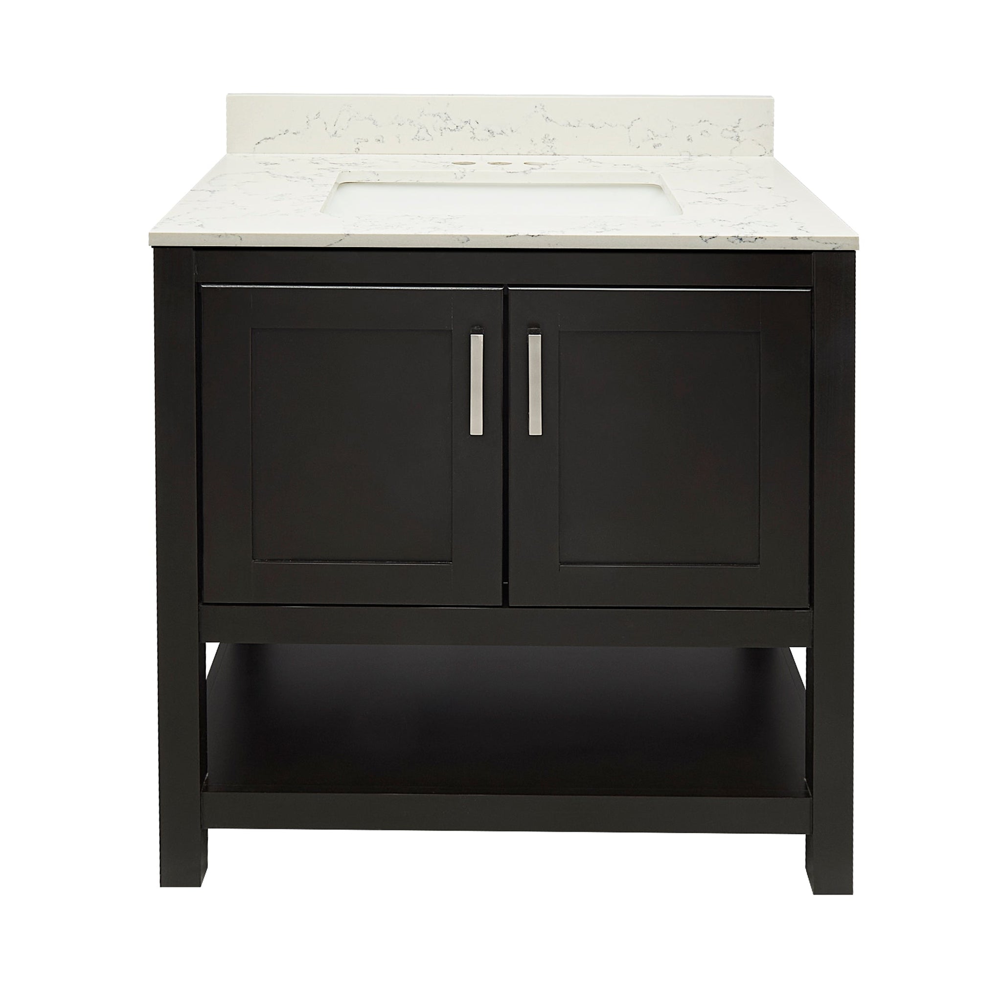 Ella's Bubbles, Ella's Bubbles Taos 31" Espresso Bathroom Vanity With Lyra White Quartz Stone Top With Backsplash and Sink