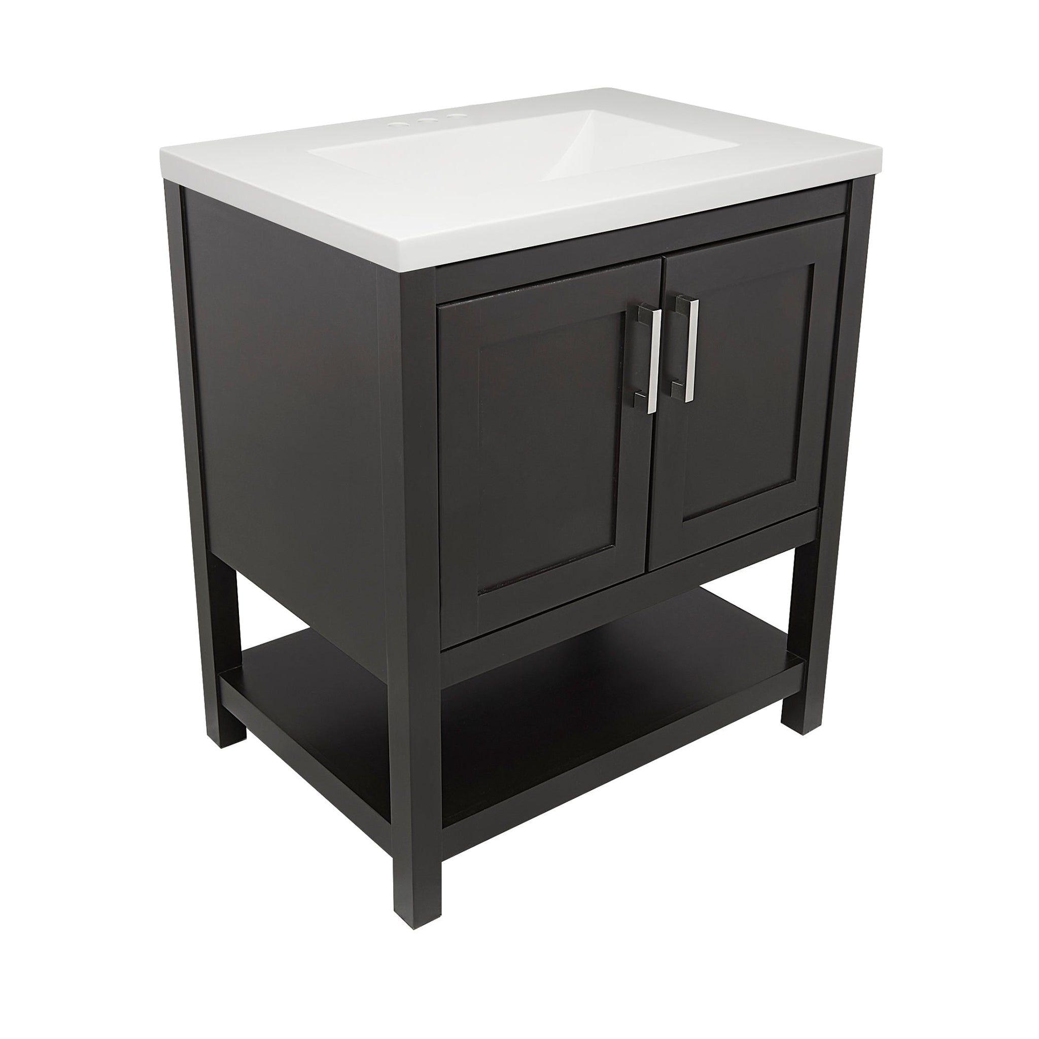 Ella's Bubbles, Ella's Bubbles Taos 31" Espresso Bathroom Vanity With White Cultured Marble Top and Sink