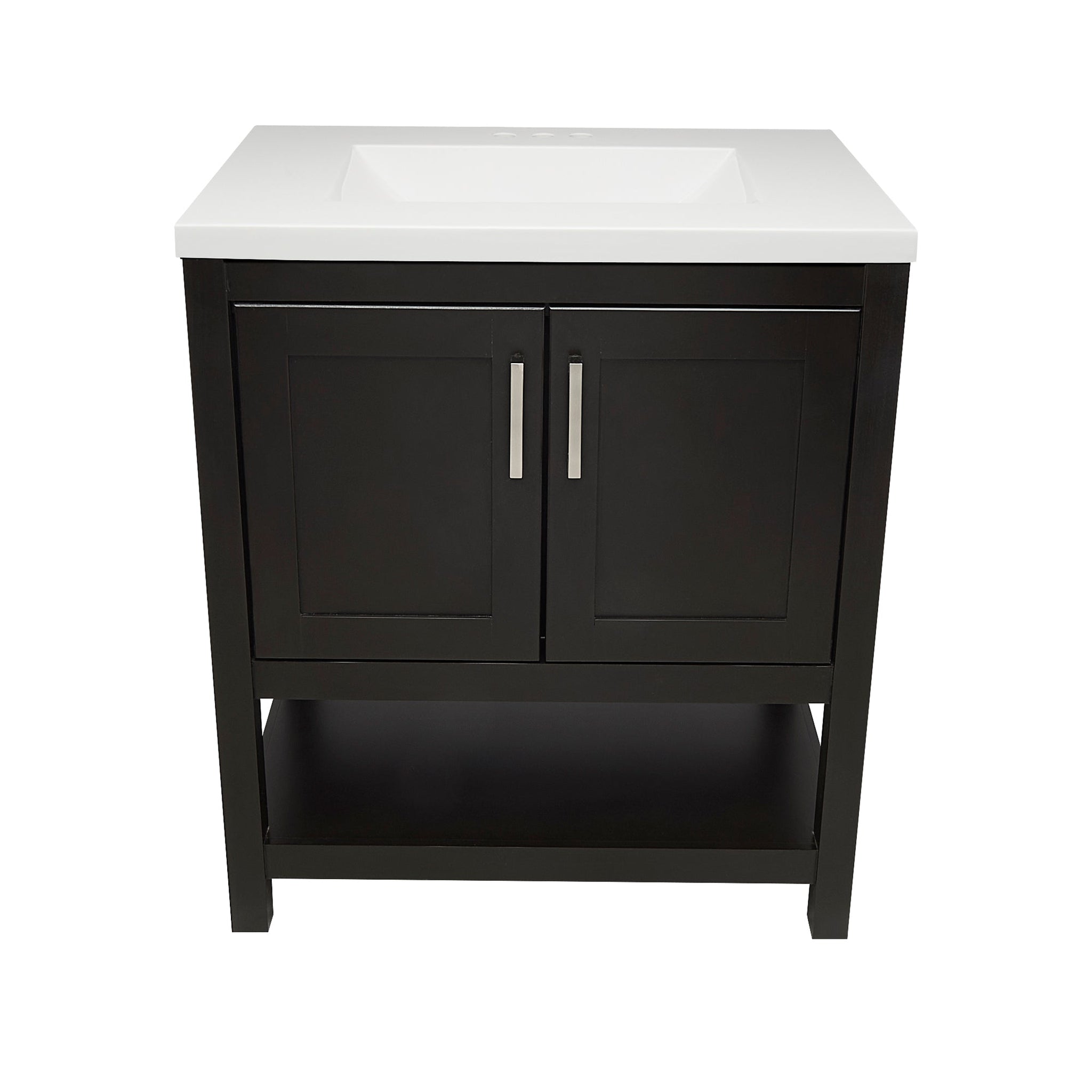 Ella's Bubbles, Ella's Bubbles Taos 31" Espresso Bathroom Vanity With White Cultured Marble Top and Sink