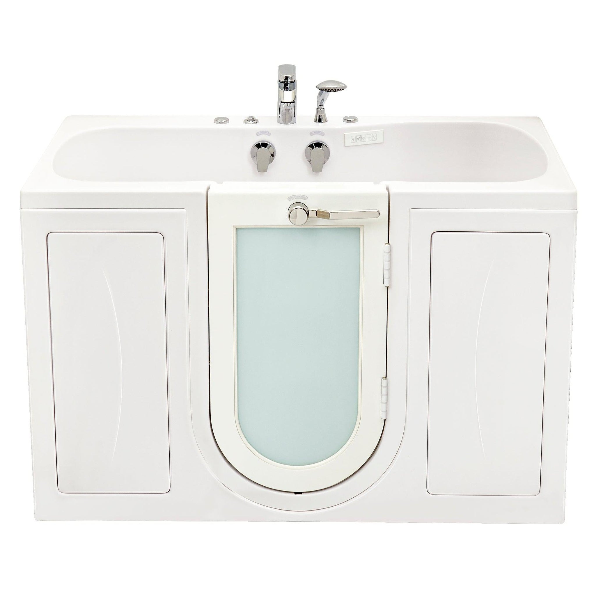 Ella's Bubbles, Ella's Bubbles Tub4Two 32" x 60" Two-Seated Hydro + Air Massage Walk-In Bathtub With Independent Foot Massage, 2-Piece Fast Fill Faucet, 2" Dual Drains and Right U-Shape Outswing Door