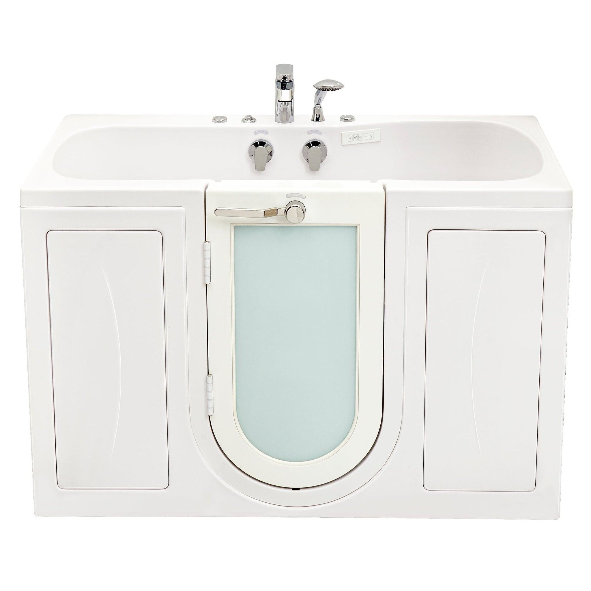 Ella's Bubbles, Ella's Bubbles Tub4Two 32" x 60" Two-Seated Hydro + Air Massage Walk in Bathtub With Independent Foot Massage, 2 Piece Fast Fill Faucet, 2" Dual Drains and Left U-Shape Outswing Door