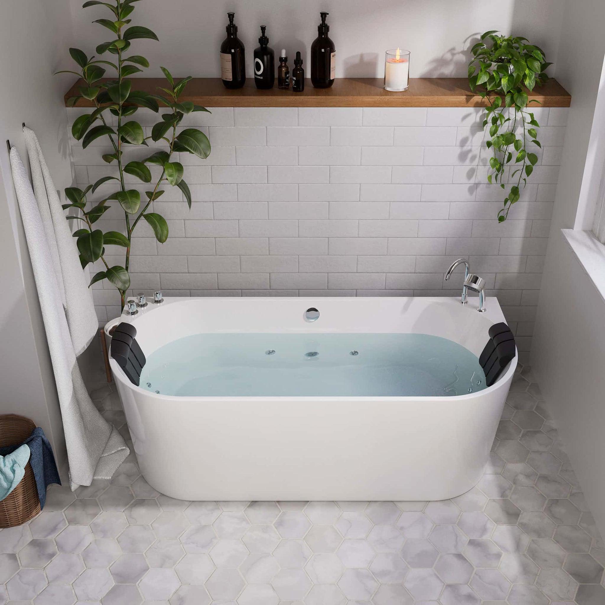 Empava, Empava 59" 2-Person White Neo-Angle Whirlpool Bathtub - 59AIS06