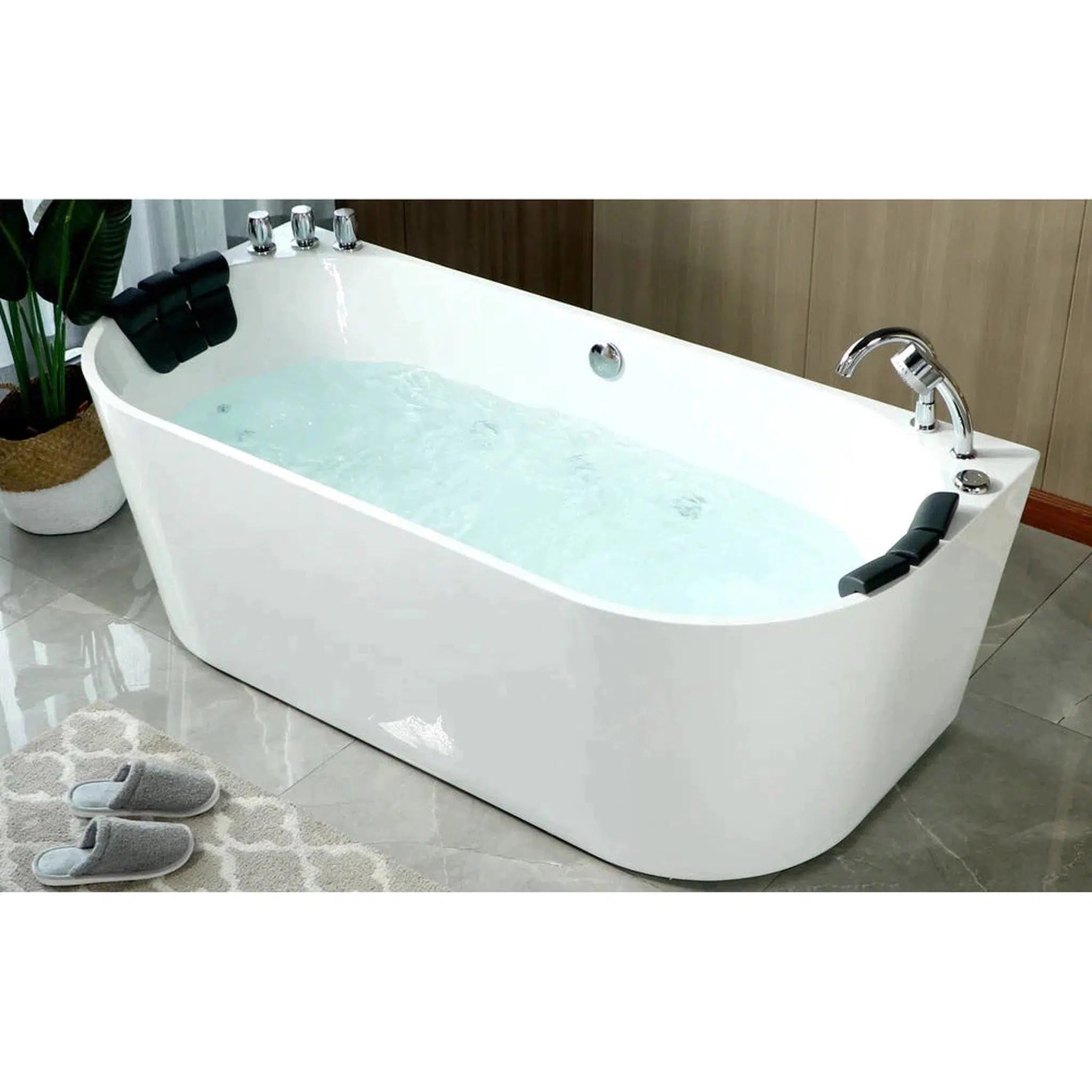 Empava, Empava 59" 2-Person White Neo-Angle Whirlpool Bathtub - 59AIS06