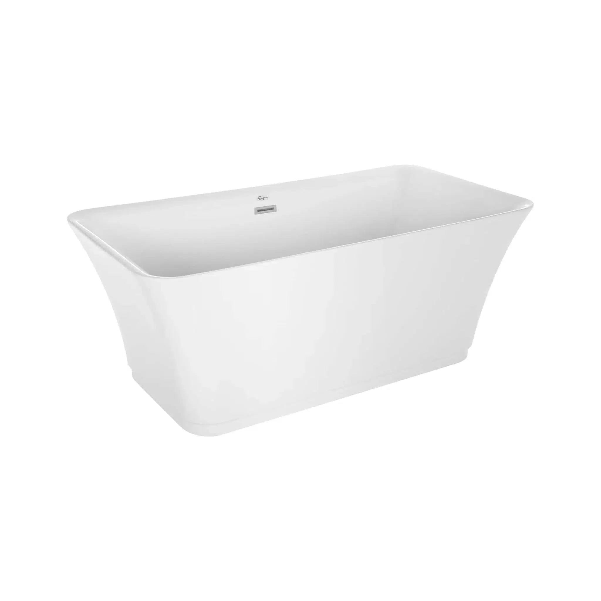 Empava, Empava 59" White Freestanding Rectangular Soaking Bathtub - 59FT1511