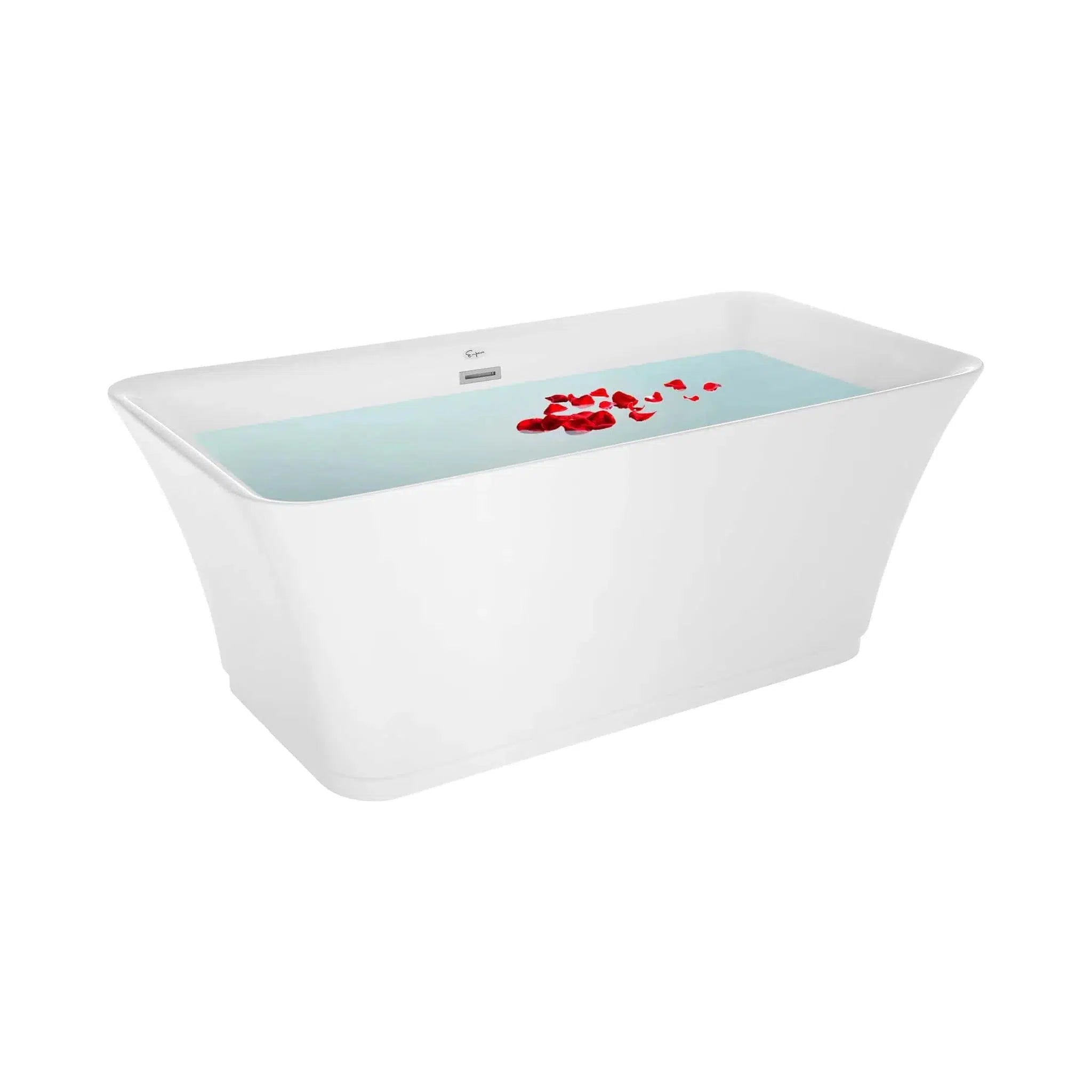 Empava, Empava 59" White Freestanding Rectangular Soaking Bathtub - 59FT1511