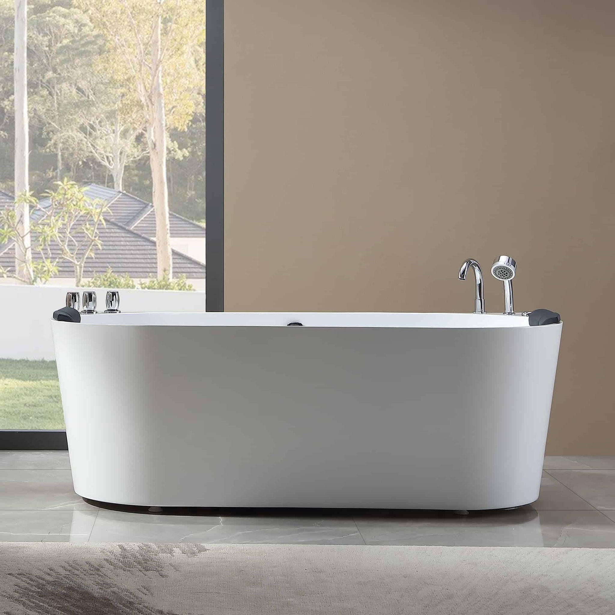 Empava, Empava 67" 2-Person White Neo-Angle Whirlpool Bathtub - 67AIS07