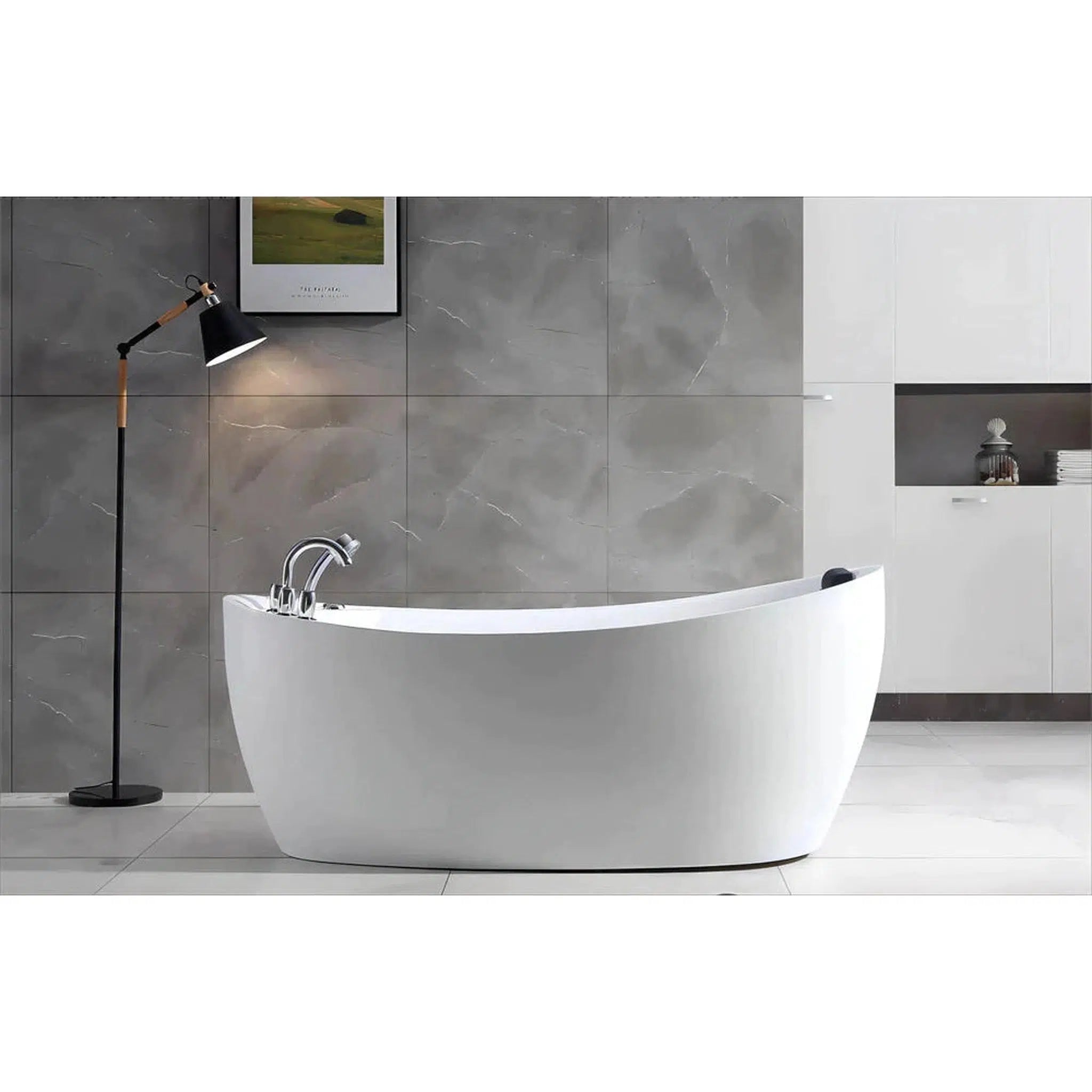 Empava, Empava 67" White Freestanding Oval Whirlpool Bathtub - 67AIS02