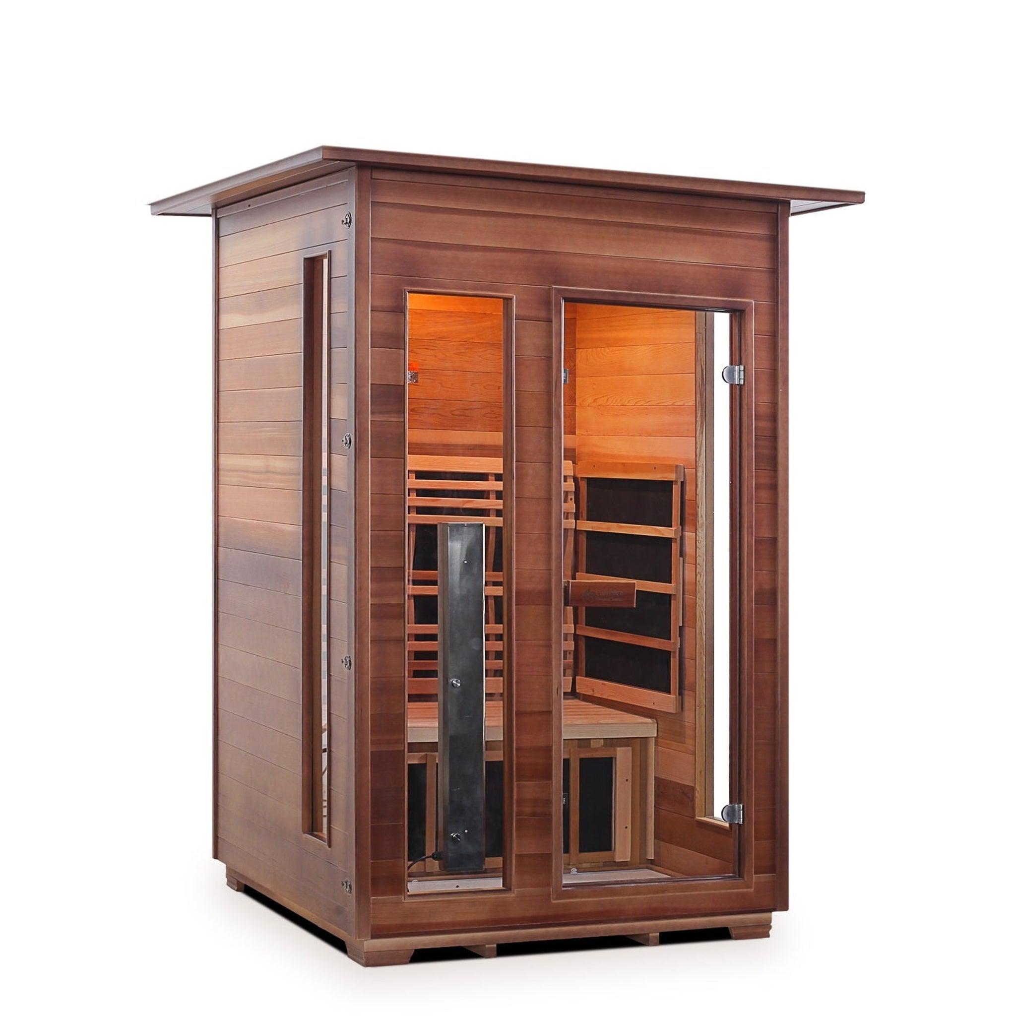 Enlighten Sauna, Enlighten InfraNature Duet Diamond 2-Person Hybrid Infrared/Traditional Indoor Sauna