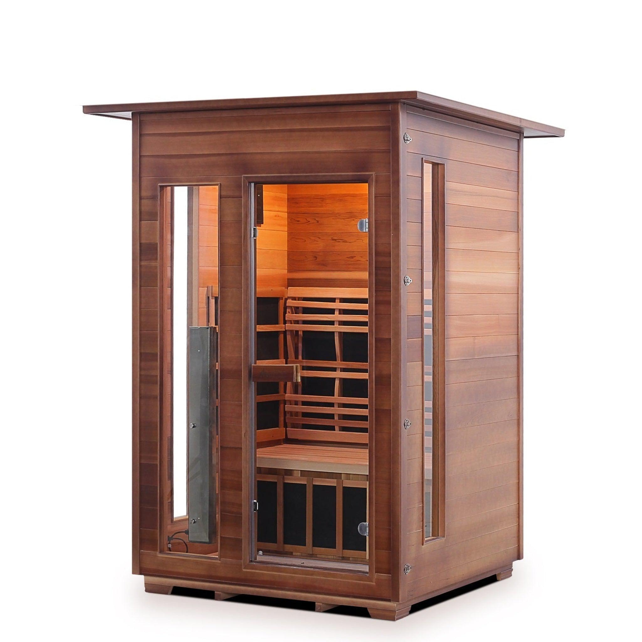 Enlighten Sauna, Enlighten InfraNature Duet Diamond 2-Person Hybrid Infrared/Traditional Indoor Sauna