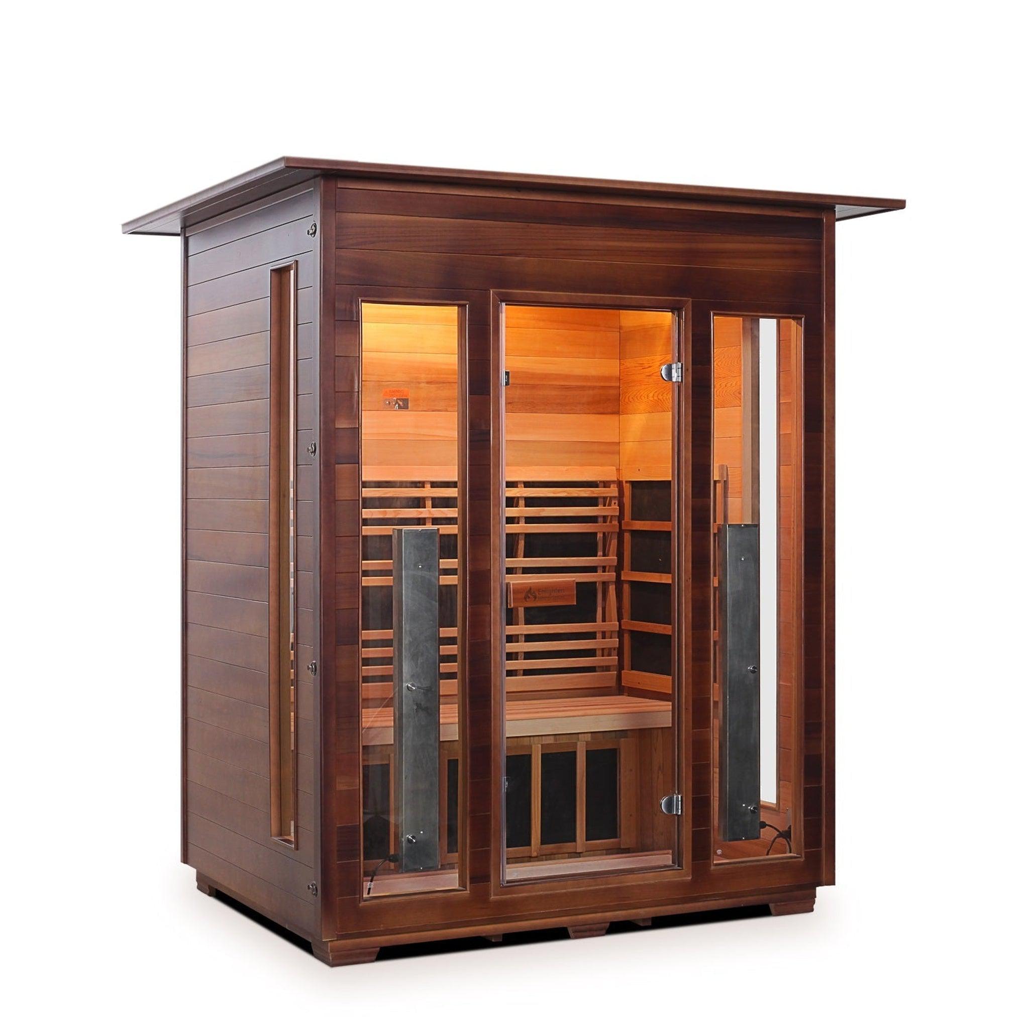 Enlighten Sauna, Enlighten InfraNature Duet Diamond 3-Person Hybrid Infrared/Traditional Indoor Sauna