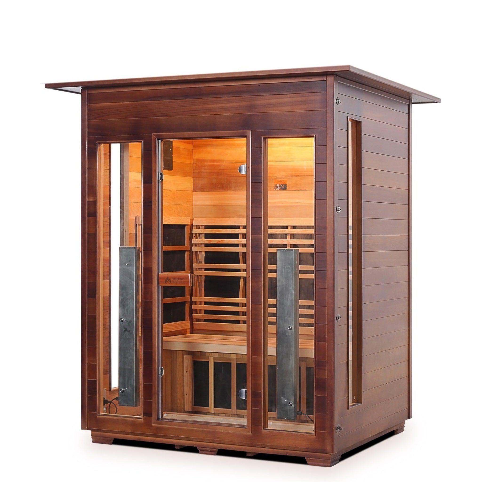 Enlighten Sauna, Enlighten InfraNature Duet Diamond 3-Person Hybrid Infrared/Traditional Indoor Sauna