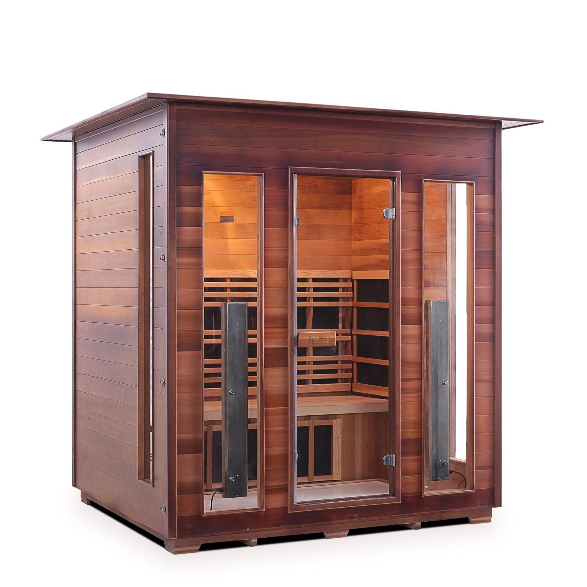 Enlighten Sauna, Enlighten InfraNature Duet Diamond 4-Person Hybrid Infrared/Traditional Indoor Sauna