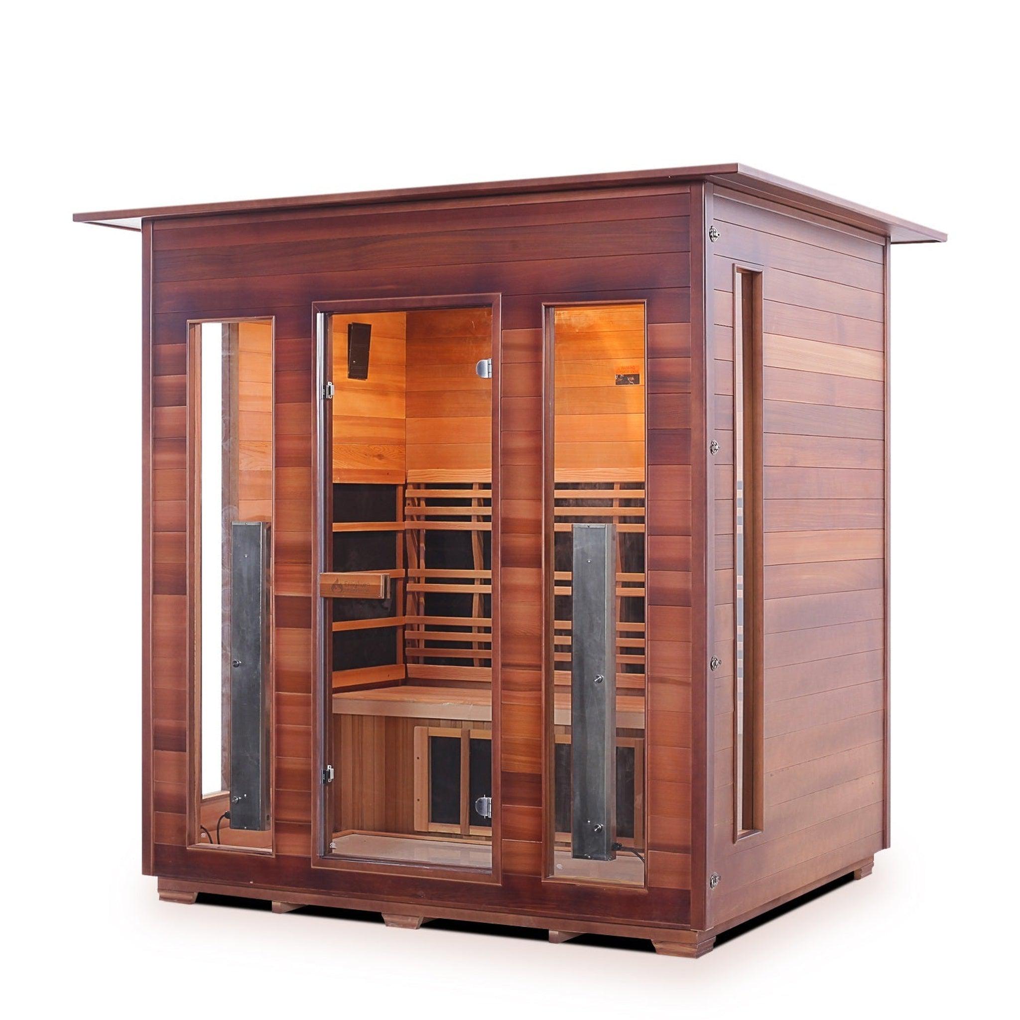 Enlighten Sauna, Enlighten InfraNature Duet Diamond 4-Person Hybrid Infrared/Traditional Indoor Sauna