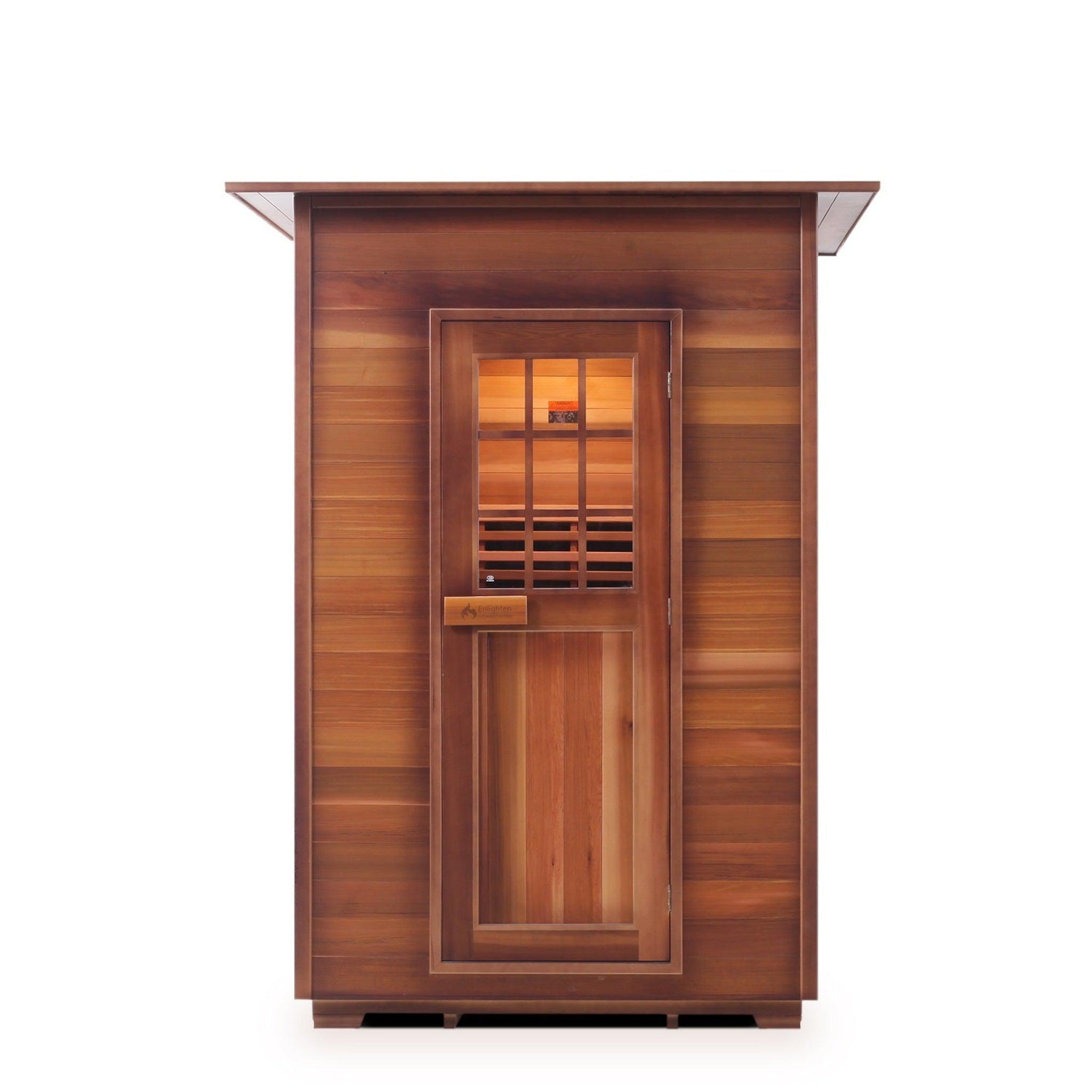 Enlighten Sauna, Enlighten InfraNature Duet Sapphire 2-Person Hybrid Infrared/Traditional Indoor Sauna