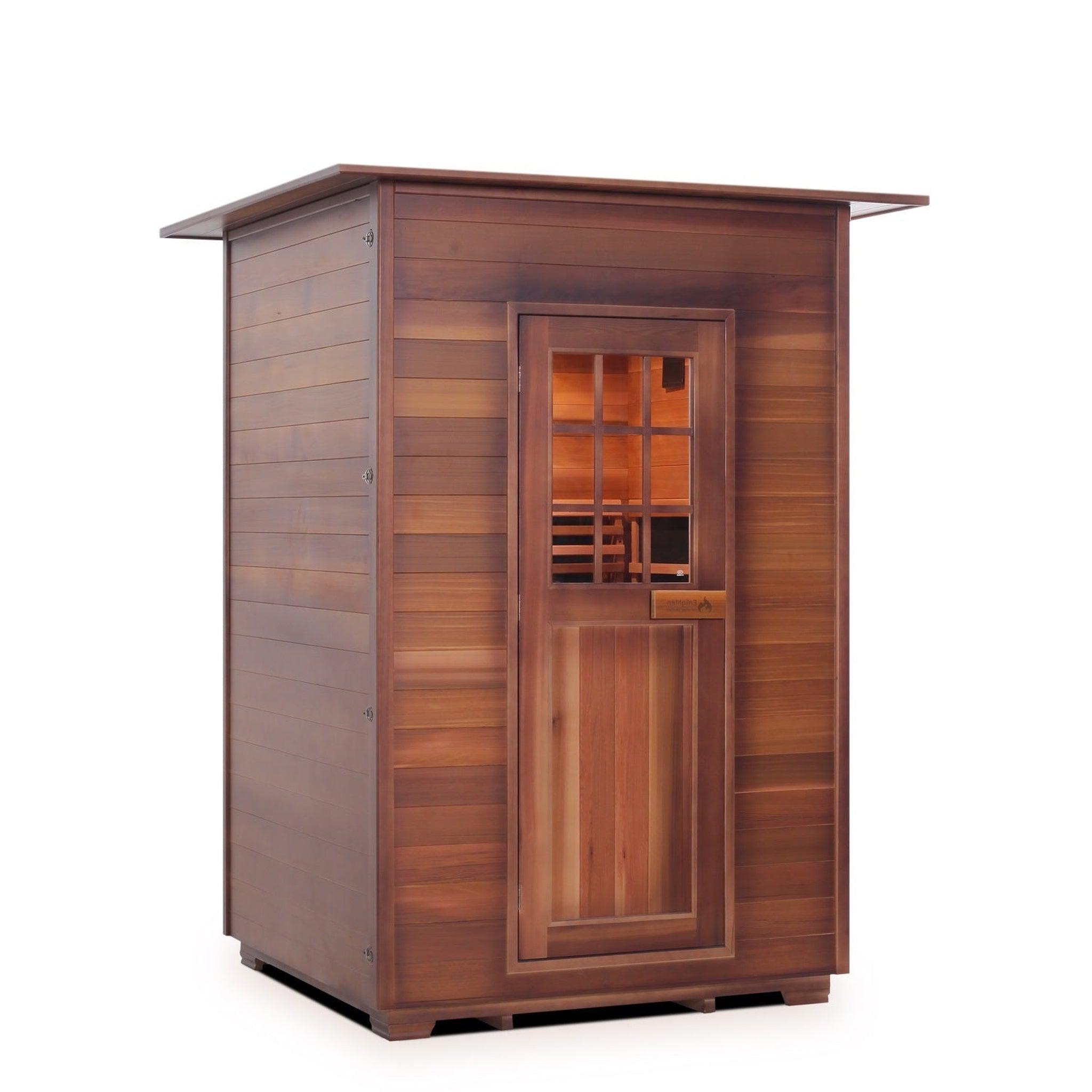 Enlighten Sauna, Enlighten InfraNature Duet Sapphire 2-Person Hybrid Infrared/Traditional Indoor Sauna