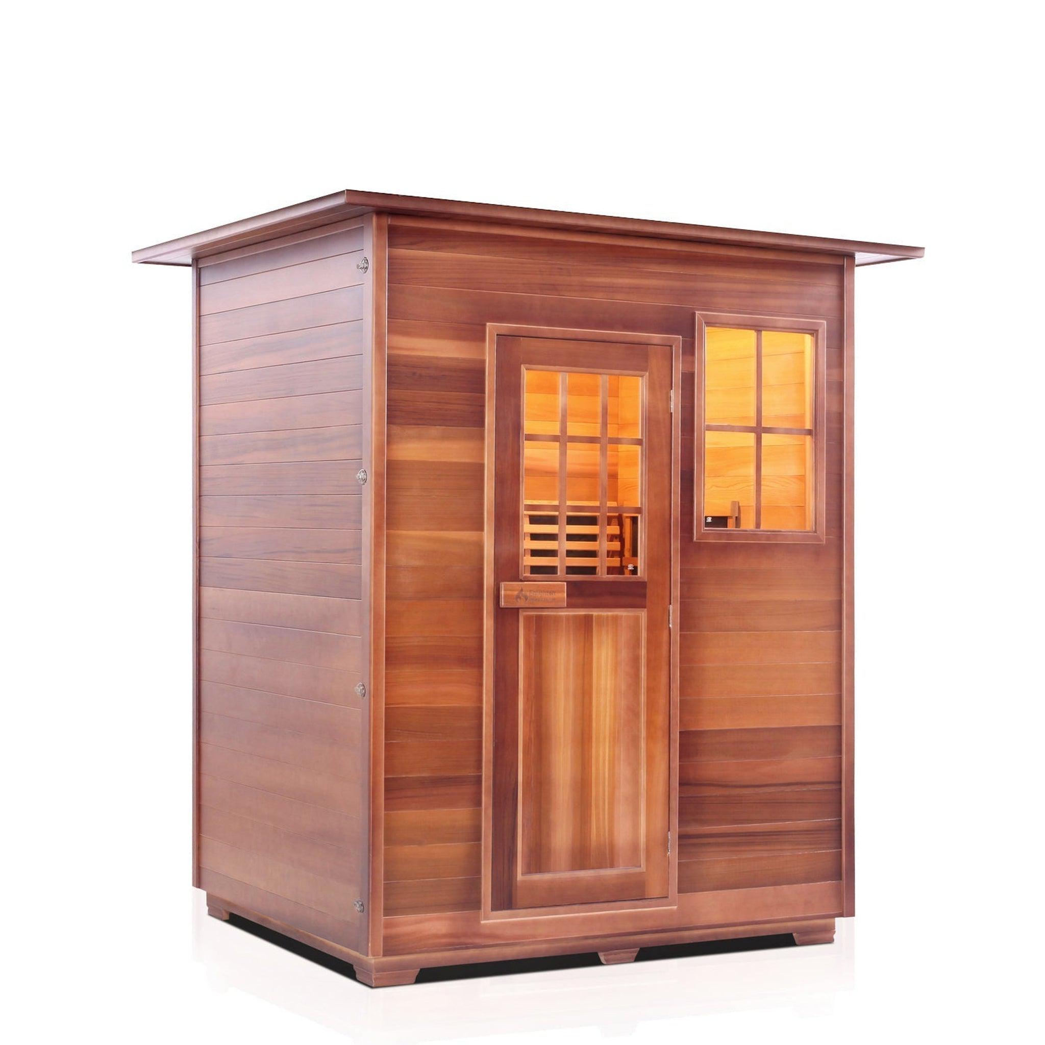 Enlighten Sauna, Enlighten InfraNature Duet Sapphire 3-Person Hybrid Infrared/Traditional Indoor Sauna