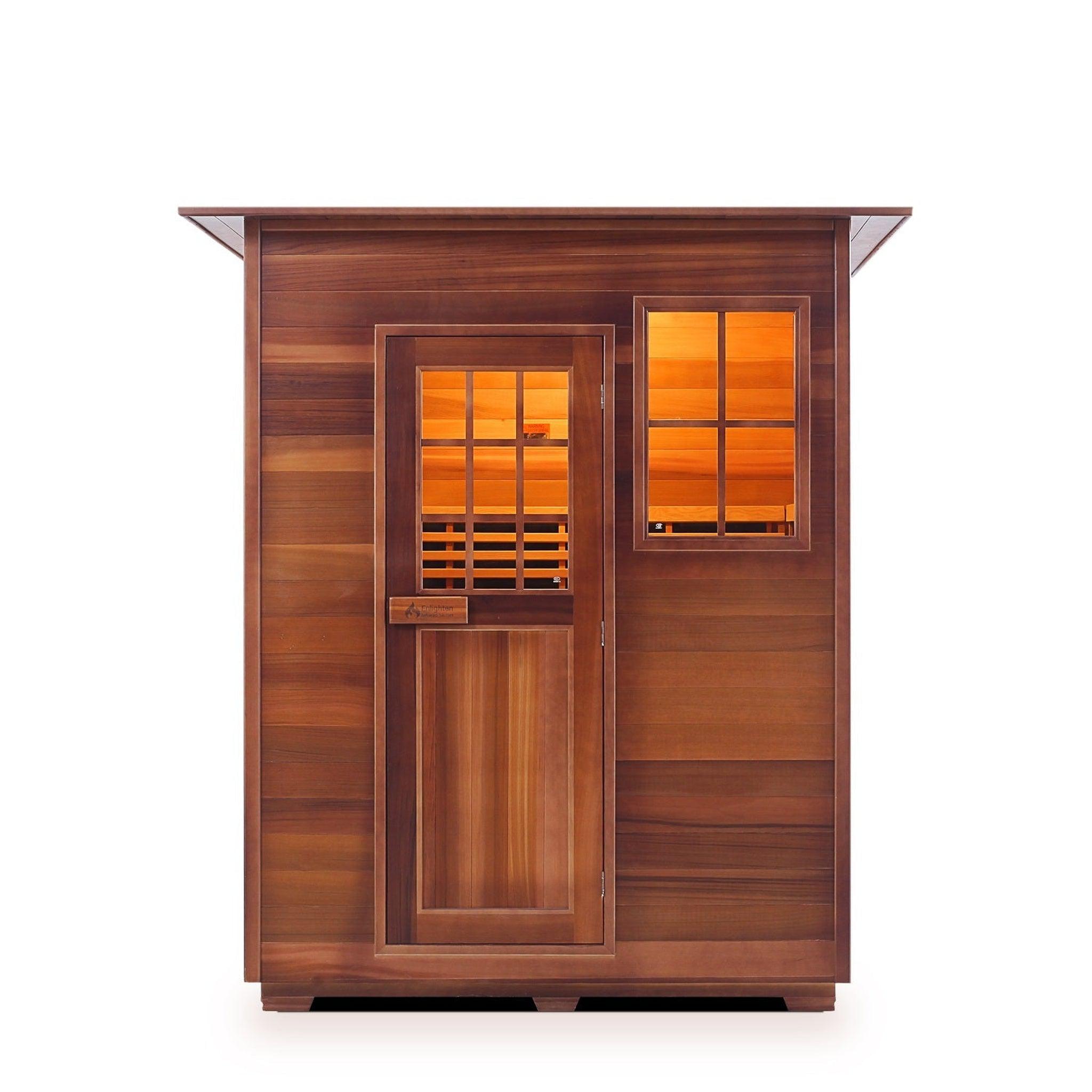 Enlighten Sauna, Enlighten InfraNature Duet Sapphire 3-Person Hybrid Infrared/Traditional Indoor Sauna