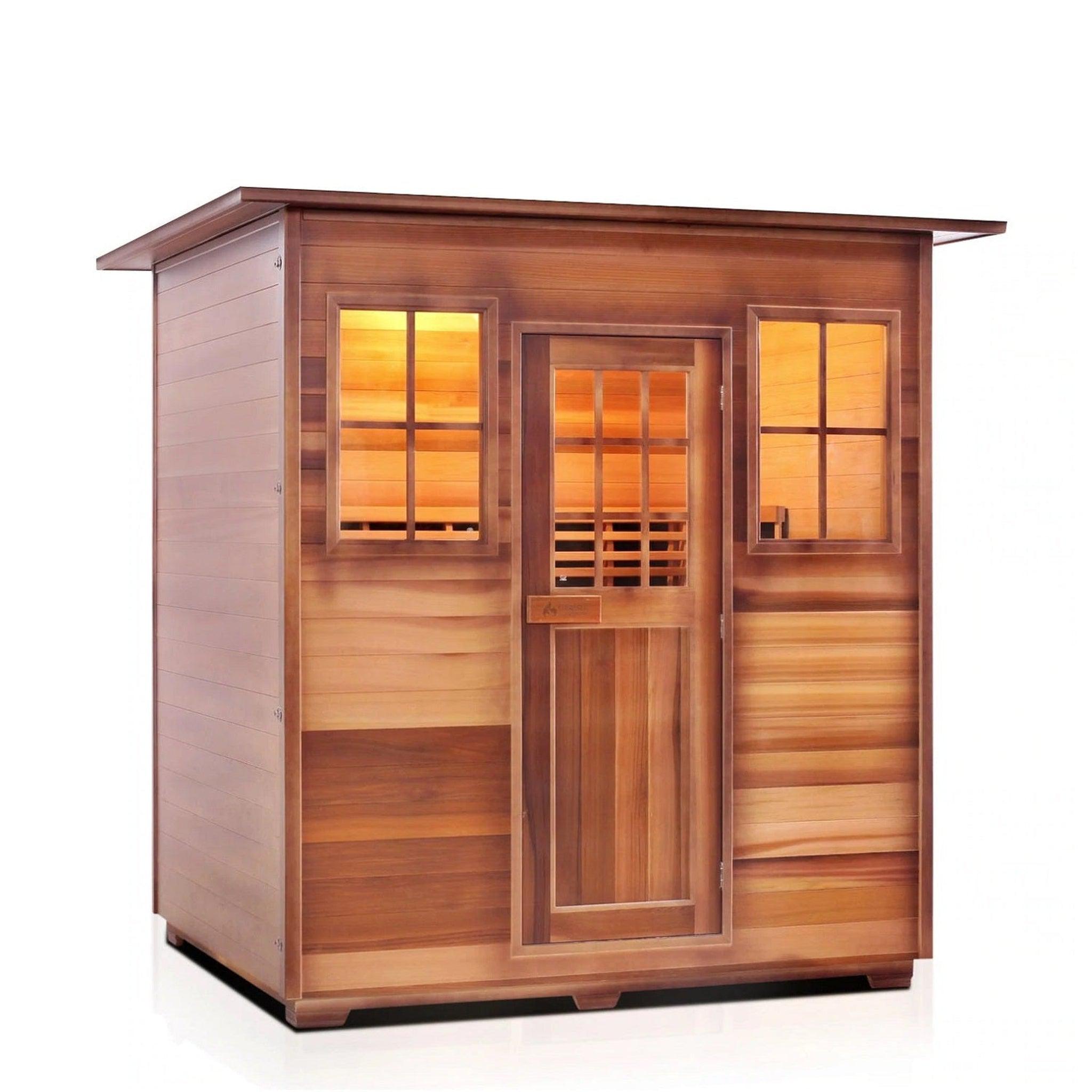 Enlighten Sauna, Enlighten InfraNature Duet Sapphire 4-Person Hybrid Infrared/Traditional Indoor Sauna