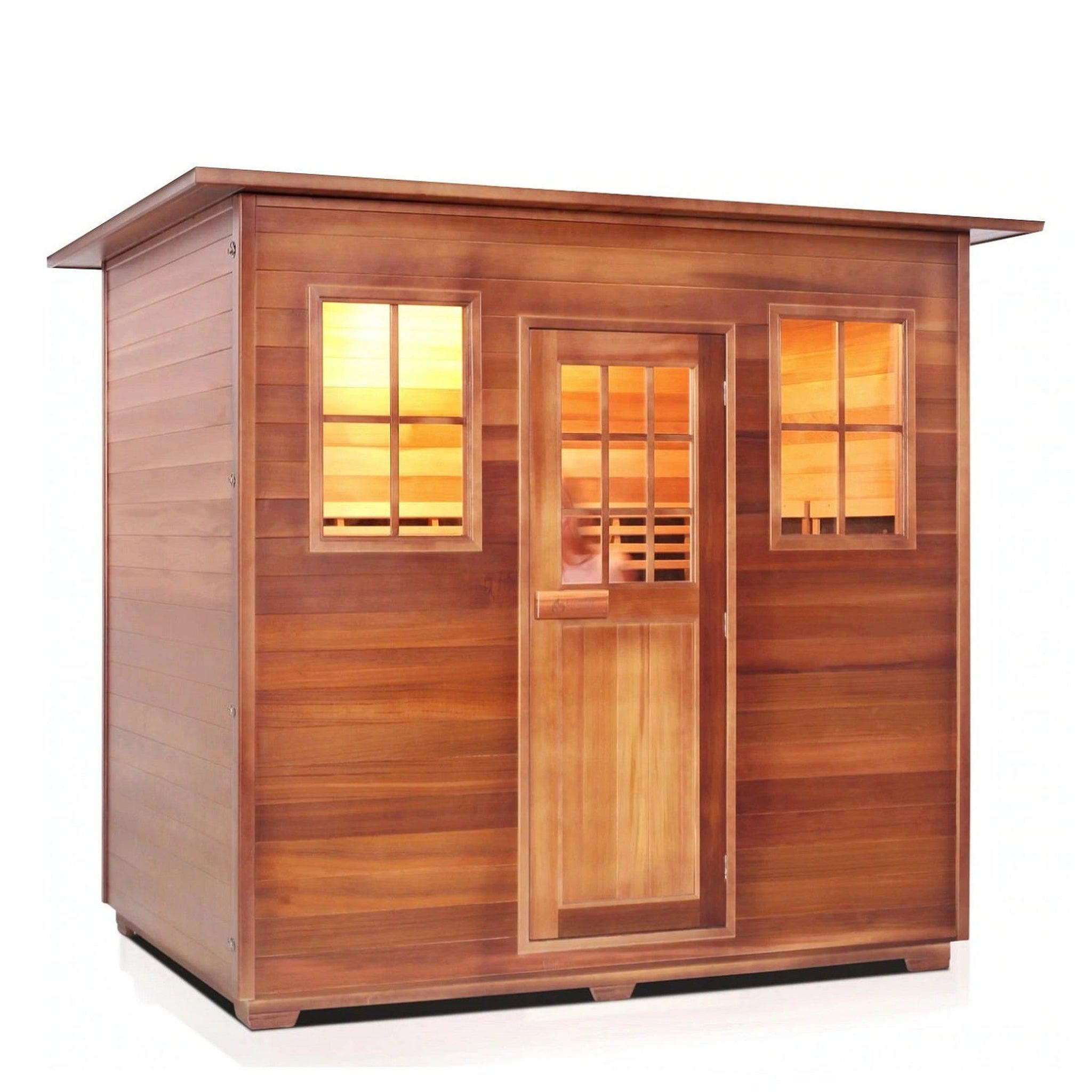 Enlighten Sauna, Enlighten InfraNature Duet Sapphire 5-Person Hybrid Infrared/Traditional Indoor Sauna