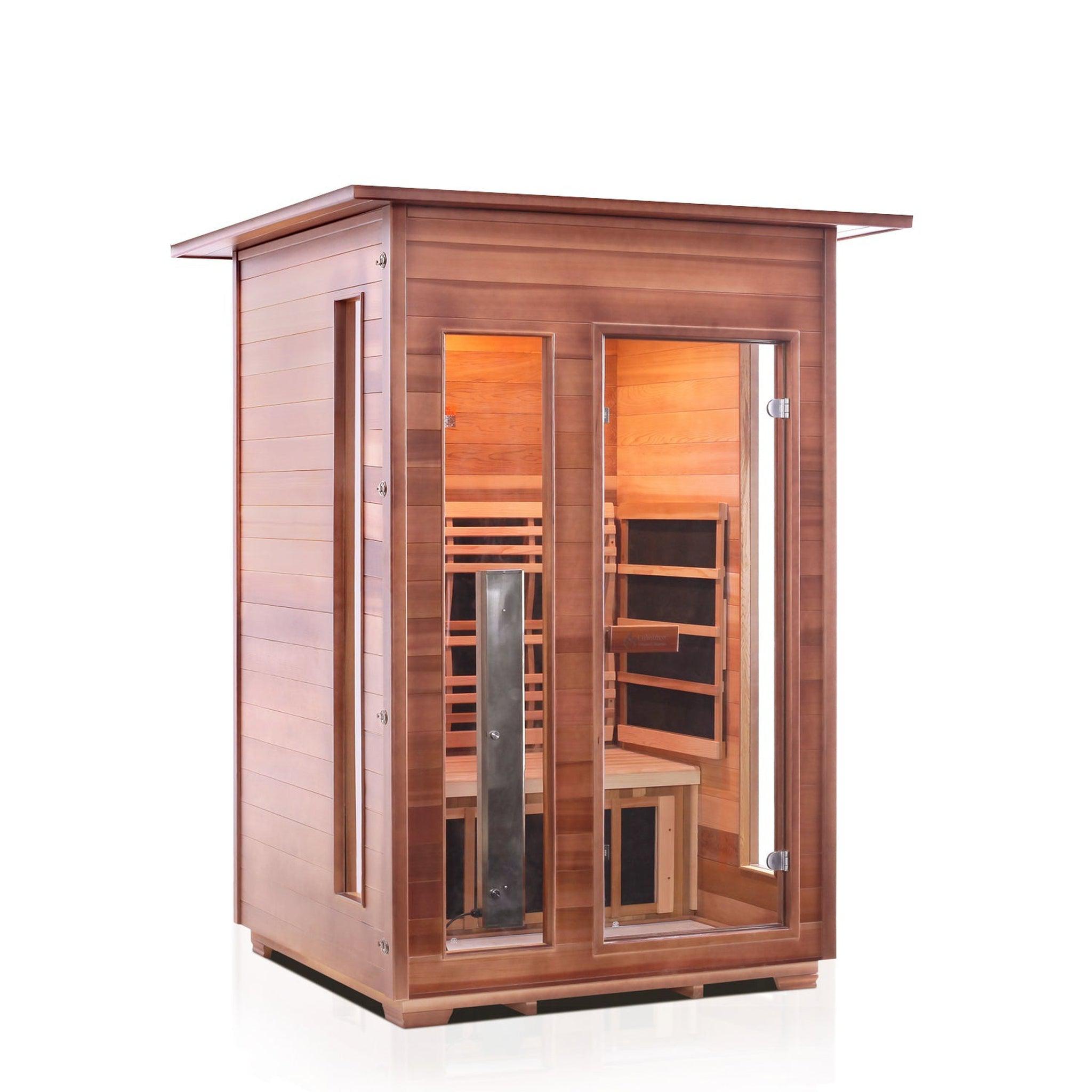 Enlighten Sauna, Enlighten InfraNature Original Rustic 2-Person Full Spectrum Infrared Indoor Sauna