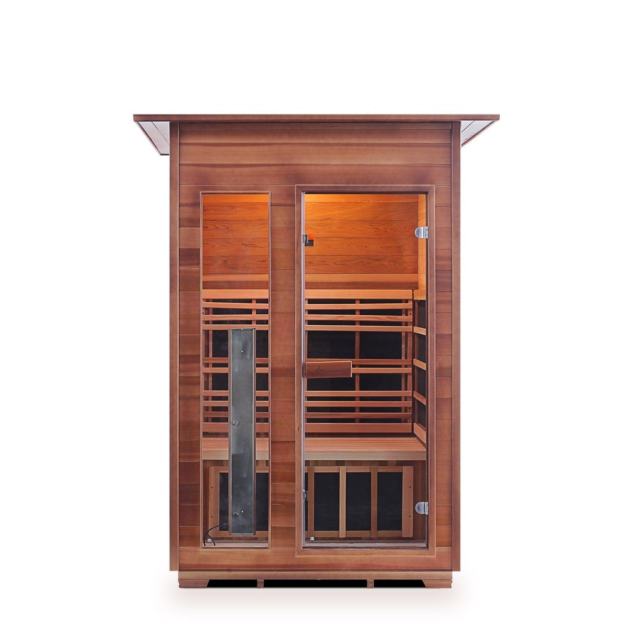 Enlighten Sauna, Enlighten InfraNature Original Rustic 2-Person Full Spectrum Infrared Indoor Sauna