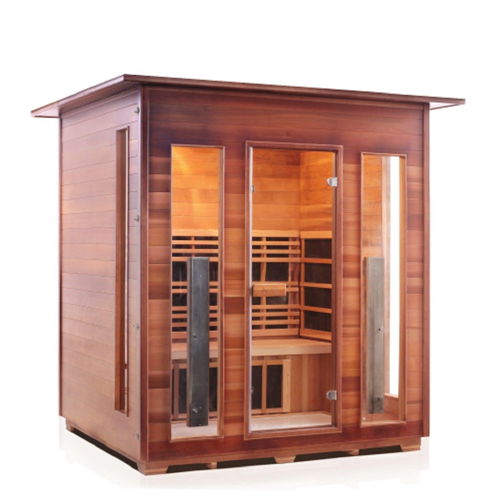 Enlighten Sauna, Enlighten InfraNature Original Rustic 4-Person Full Spectrum Infrared Indoor Sauna