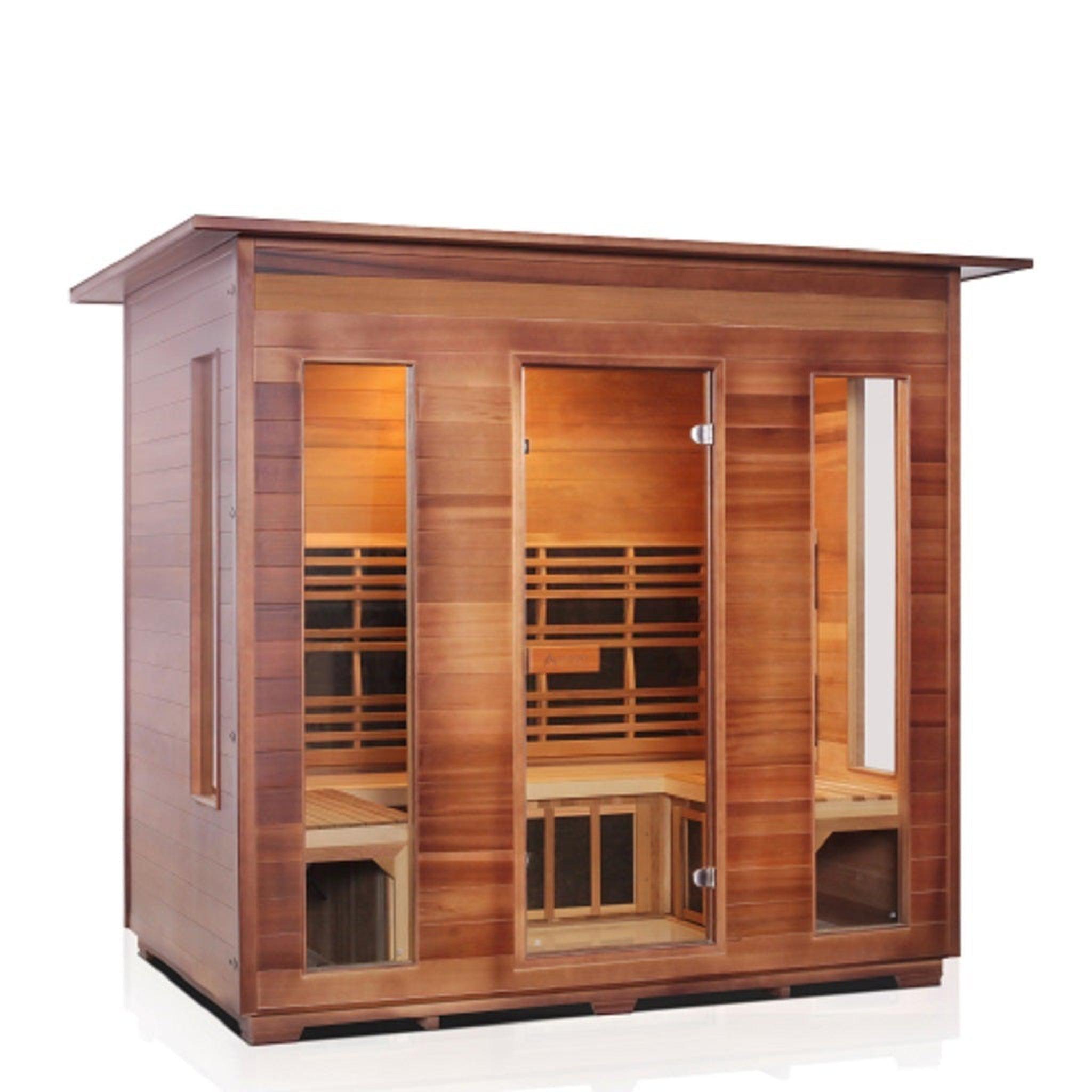 Enlighten Sauna, Enlighten InfraNature Original Rustic 5-Person Full Spectrum Infrared Indoor Sauna