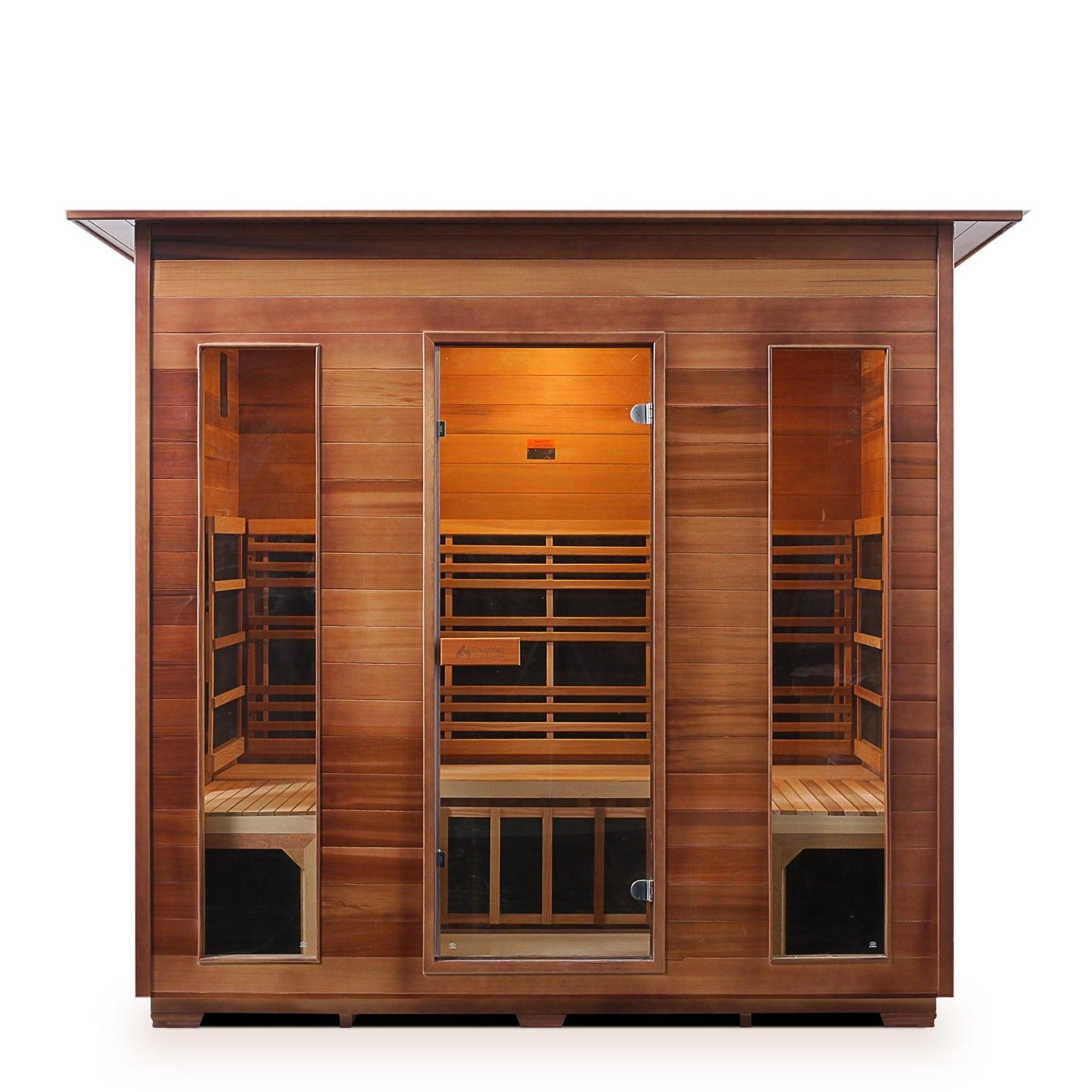 Enlighten Sauna, Enlighten InfraNature Original Rustic 5-Person Full Spectrum Infrared Indoor Sauna