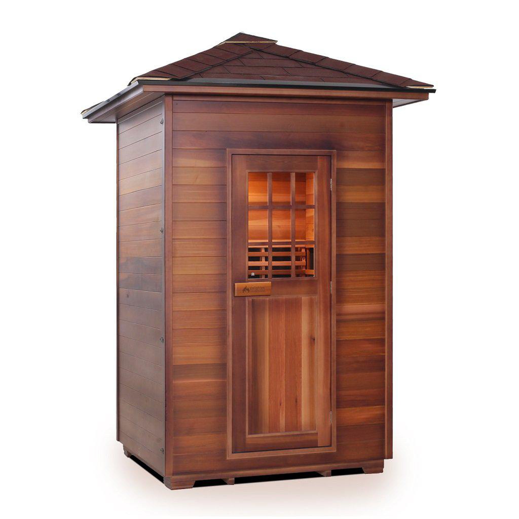 Enlighten Sauna, Enlighten InfraNature Original Sierra 2-Person Peak Roof Full Spectrum Infrared Outdoor Sauna