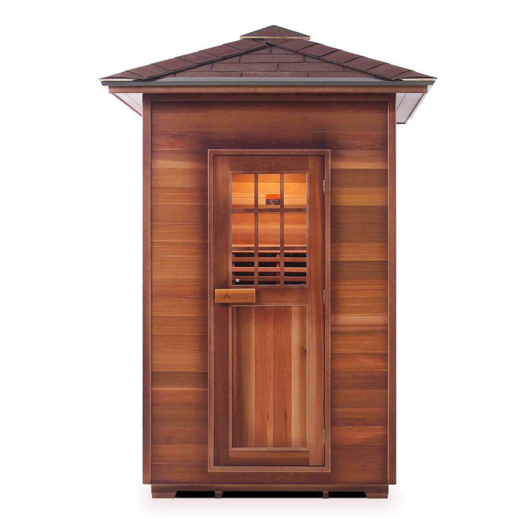 Enlighten Sauna, Enlighten InfraNature Original Sierra 2-Person Peak Roof Full Spectrum Infrared Outdoor Sauna