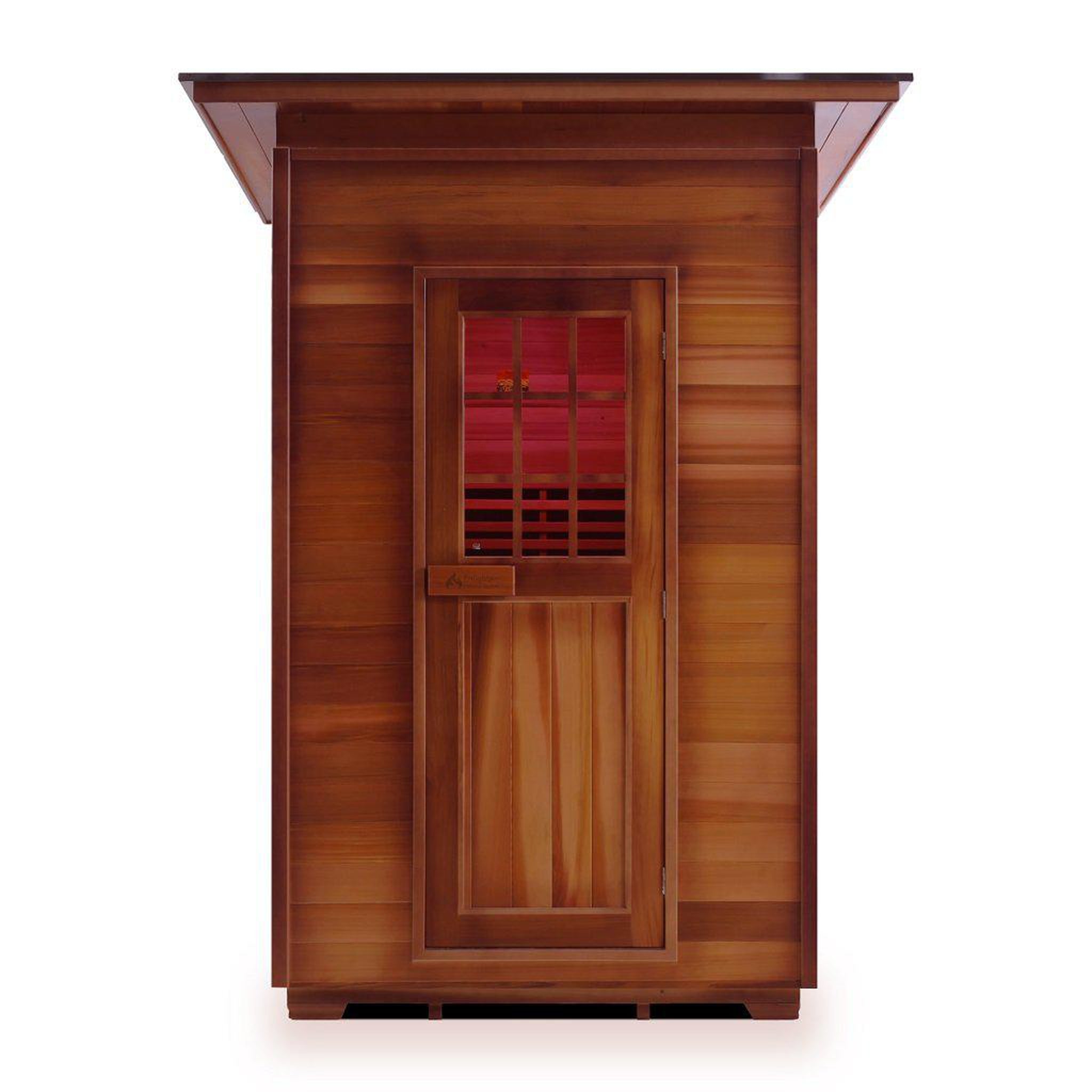 Enlighten Sauna, Enlighten InfraNature Original Sierra 2-Person Slope Roof Full Spectrum Infrared Outdoor Sauna