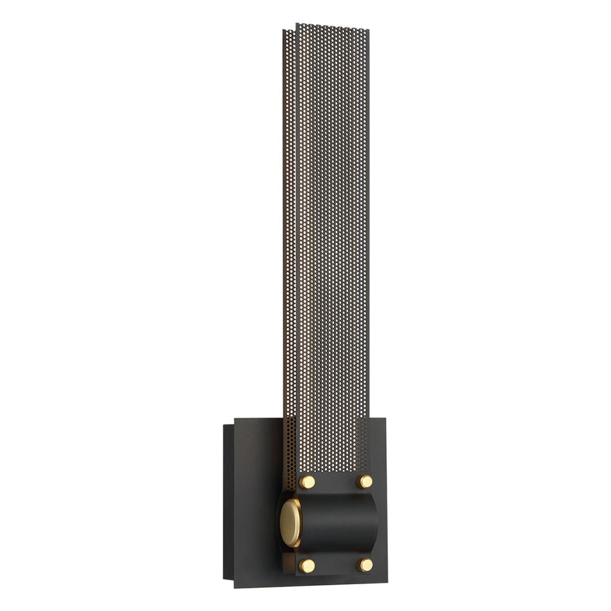 Eurofase Lighting, Eurofase Lighting Admiral 16" Rectangular Matte Black/Gold Metal Dimmable Integrated LED Wall Sconce With Soft White Acrylic Shade