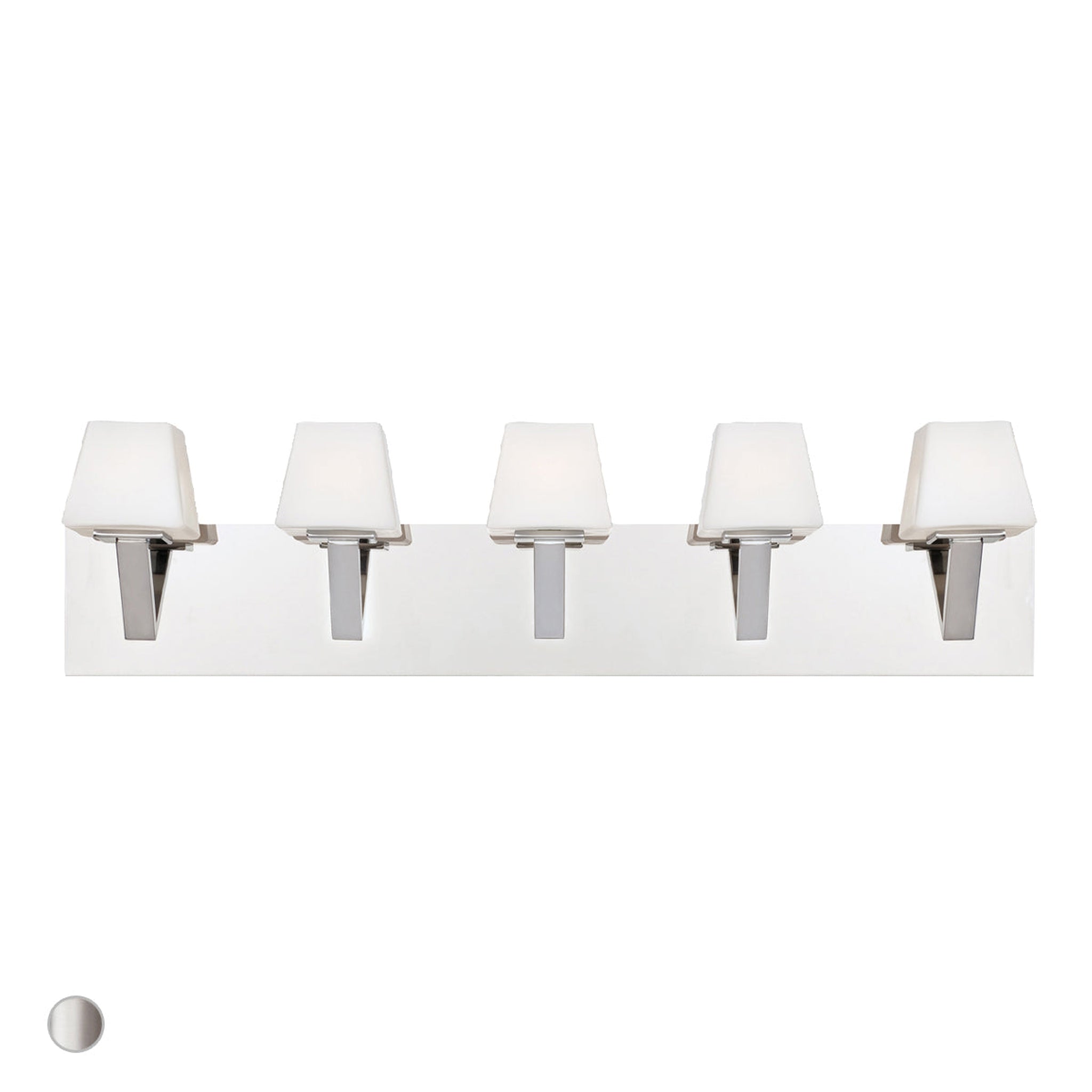 Eurofase Lighting, Eurofase Lighting Anglo 33" 5-light Dimmable Halogen Bulb Chrome Bath Bar With Opal White Shades