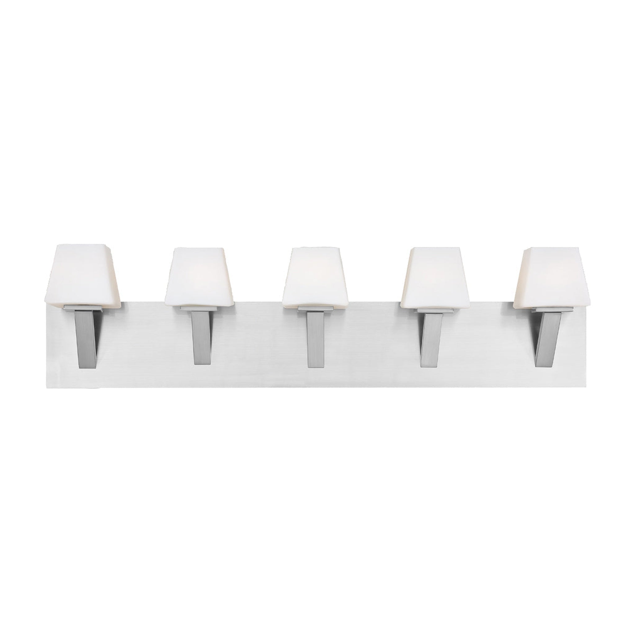 Eurofase Lighting, Eurofase Lighting Anglo 33" 5-light Dimmable Halogen Bulb Satin Nickel Bath Bar With Opal White Shades