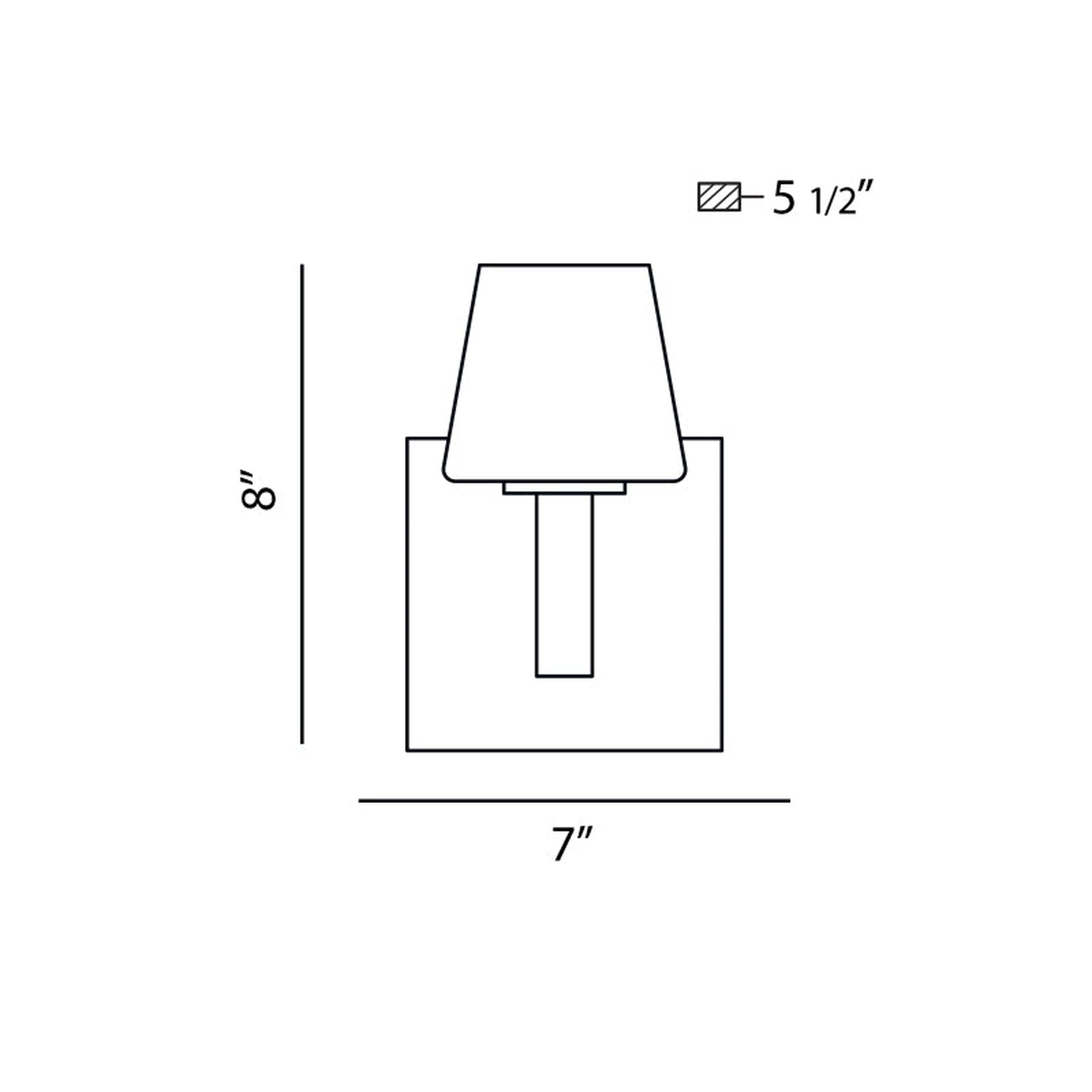 Eurofase Lighting, Eurofase Lighting Anglo 7" Dimmable Halogen Bulb Satin Nickel Wall Sconce With Opal White Shade